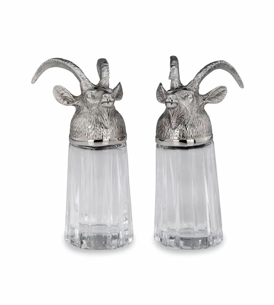 Zestaw do soli i pieprzu 2-częściowy „Steinbock S&P” – elegancka para młyneczków ze stali nierdzewnej i szkła, uzupełnialne, nowoczesne i trwałe, ok. wys. 12 cm, średnica 5 cm, średnica szkła 4 cm