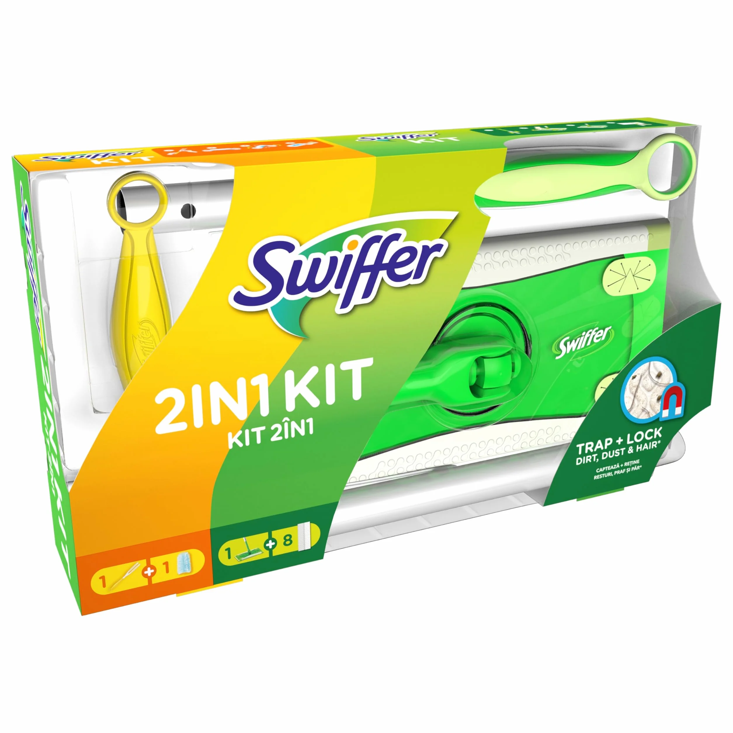 Swiffer Zestaw Mop z Suchymi Ściereczkami i Miotełką do Kurzu