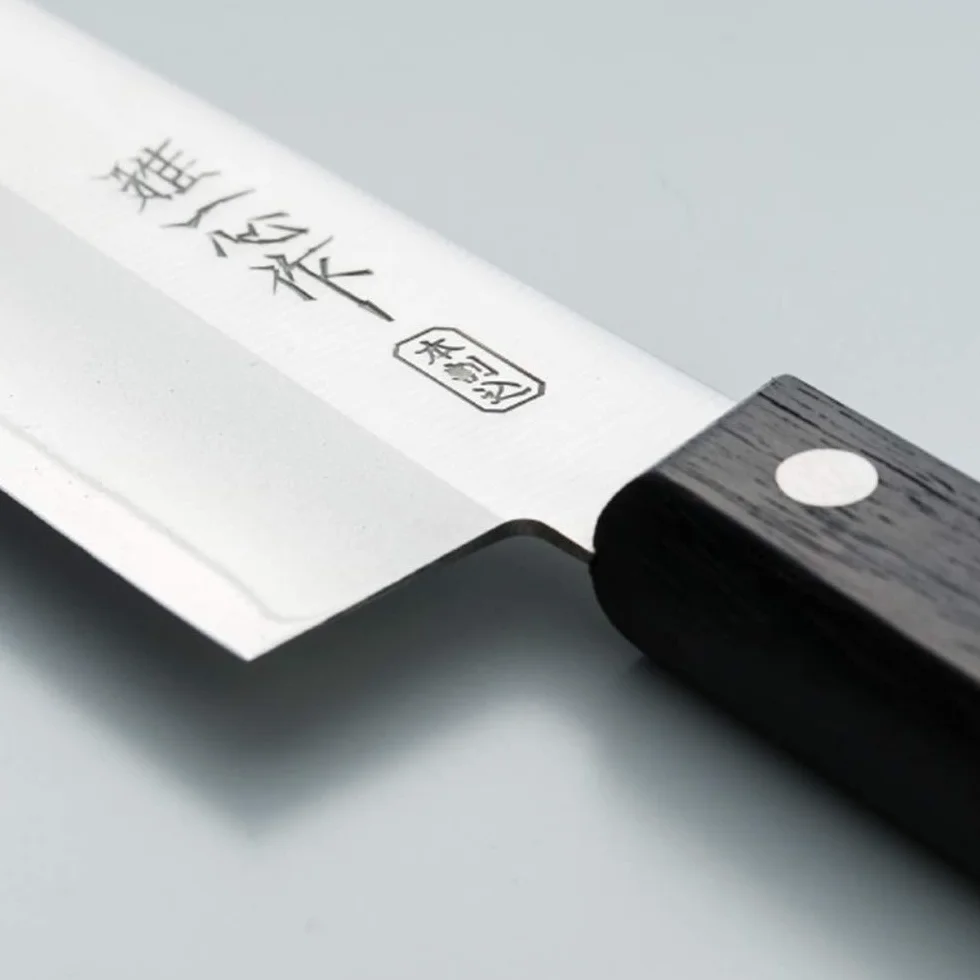 Miyabi Issin Kanetsugu Santoku nóż i stal japońska, AUS-8, stal wysokowęglowa i ergonomiczny uchwyt z drewna różanego, ostrze 170 mm