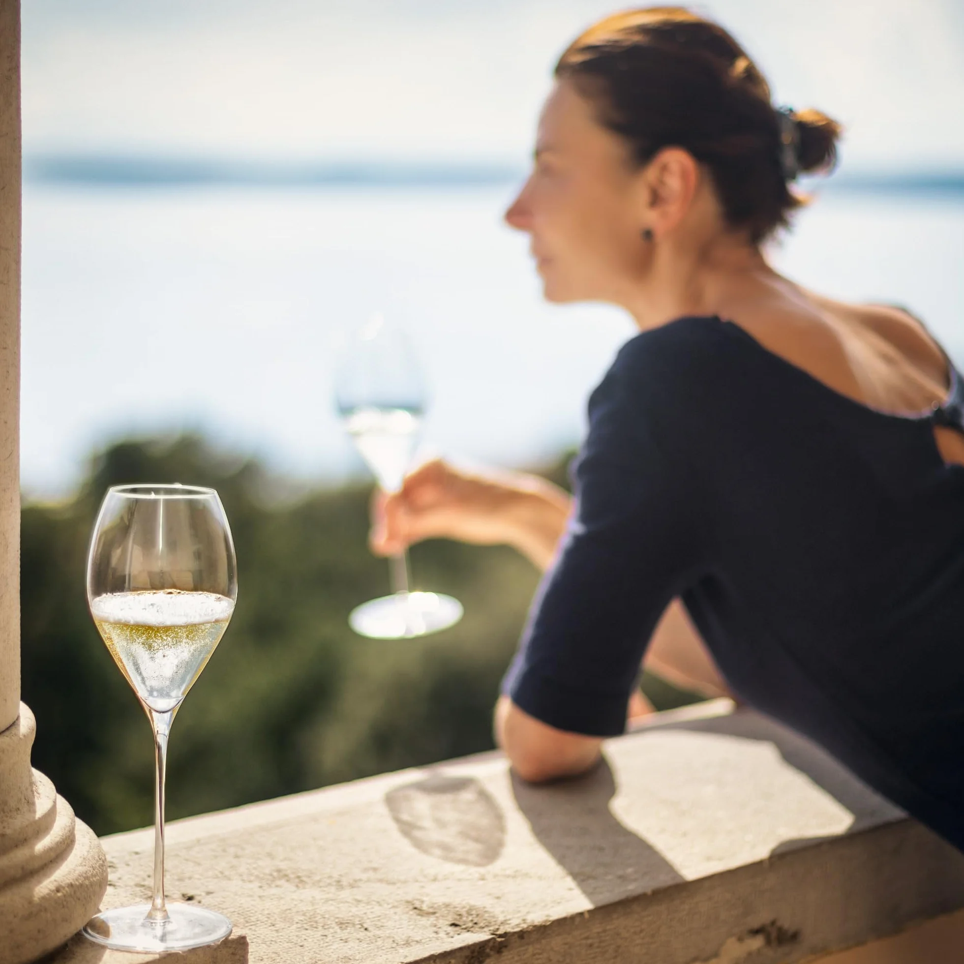 Stölzle Lausitz Fino kieliszki do szampana 6-częściowy zestaw 425 ml – eleganckie kielichy do szampana idealne do szampana i prosecco – kieliszki do szampana z bezołowiowego szkła kryształowego