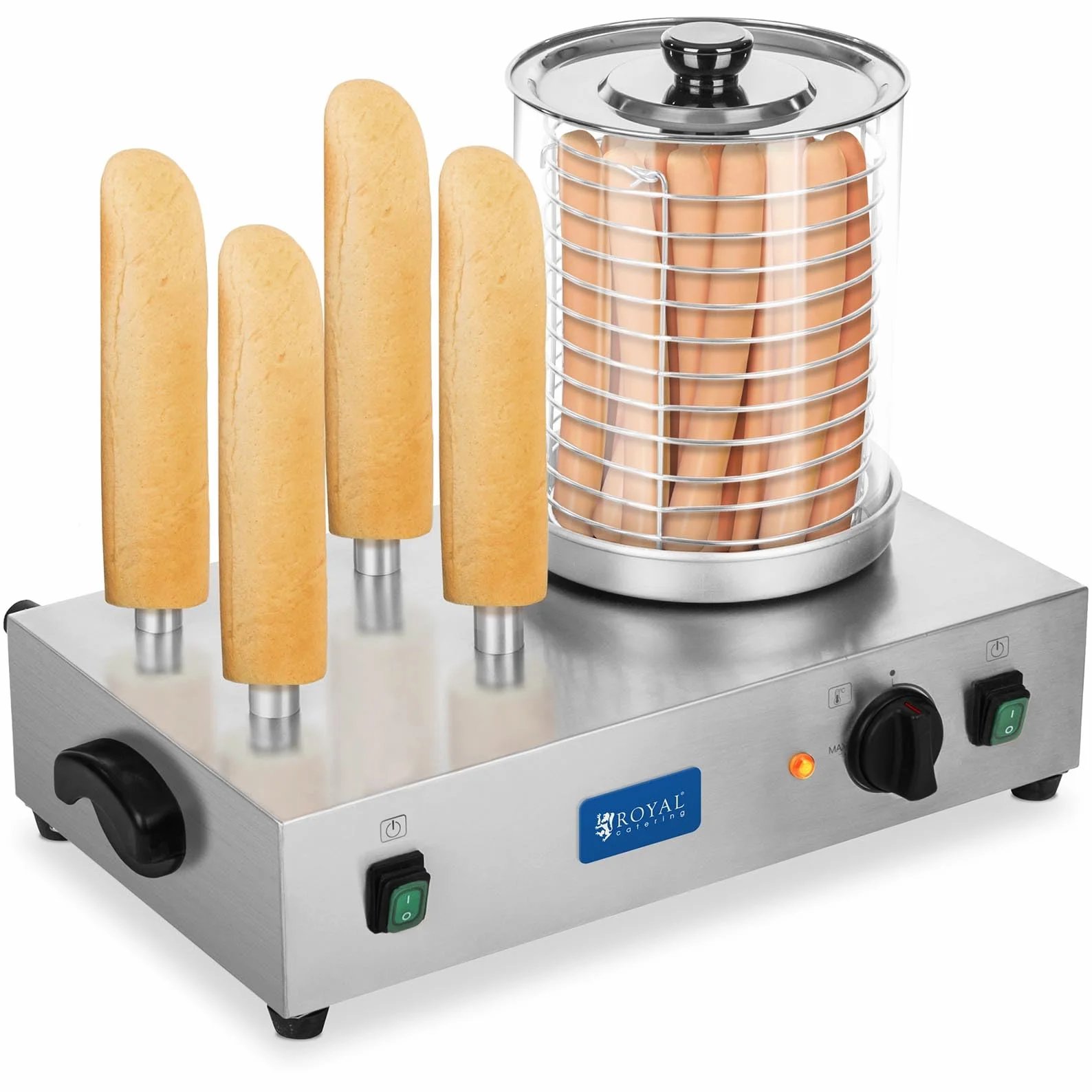 Royal Catering RCHW-2300 maszyna do hot dogów - z kołkami do tostów