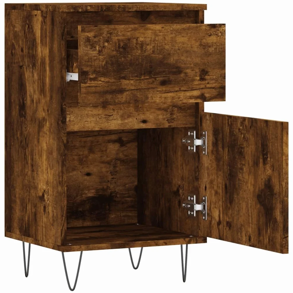 Kredensy zestaw 2 sztuk, dąb wędzony, 40 x 35 x 70 cm, materiał drewnopochodny, szafka uniwersalna z miejscem do przechowywania, stabilny mebel pomocniczy do jadalni, salonu i kuchni