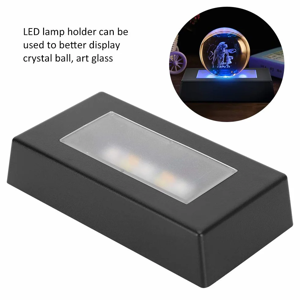 Podstawa świetlna LED, kolorowa, zmieniająca się lampa Luminous Display Stand Posągi 3D Crystal Glass Ball Art Plate Holder z kablem USB
