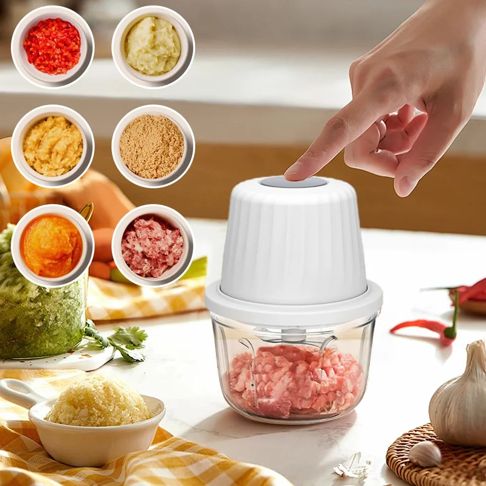 Elektryczny Rozdrabniacz 400ml, Cebula, Warzywa, Mięso, Czosnek, Siekacz do Cebuli, Mały Elektryczny Siekacz do Cebuli USB