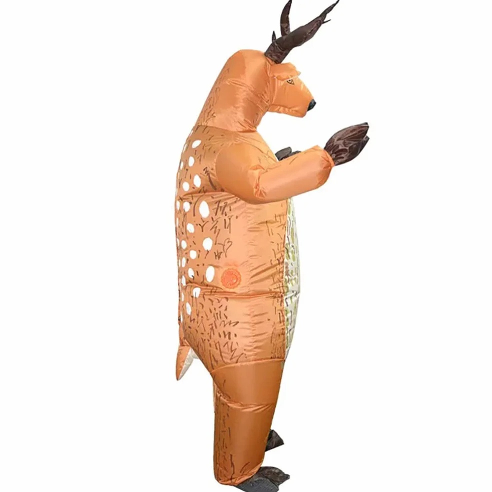 Nadmuchiwane świąteczne kostiumy reniferów dorośli wysadzane w powietrze przebranie ubrania imprezowe dla mężczyzn dorośli Christmas Party Cosplay 1 zestaw/840