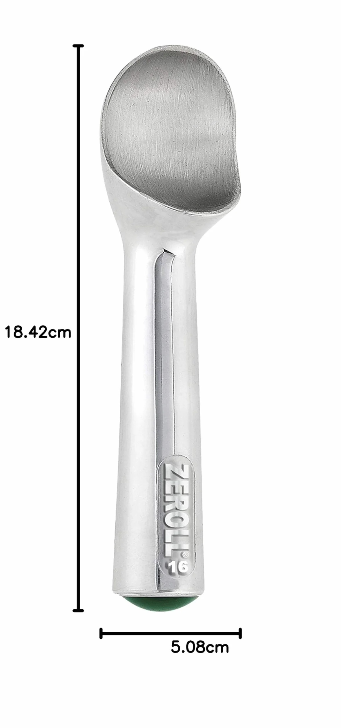 Zeroll 1016 oryginalny Ice Cream Unique Liquid Filled Heat Conductive Handle Simple One Piece Aluminium Design Easy Release 32 Scoops per Gallon Made in USA, 2,5 uncji, srebrny