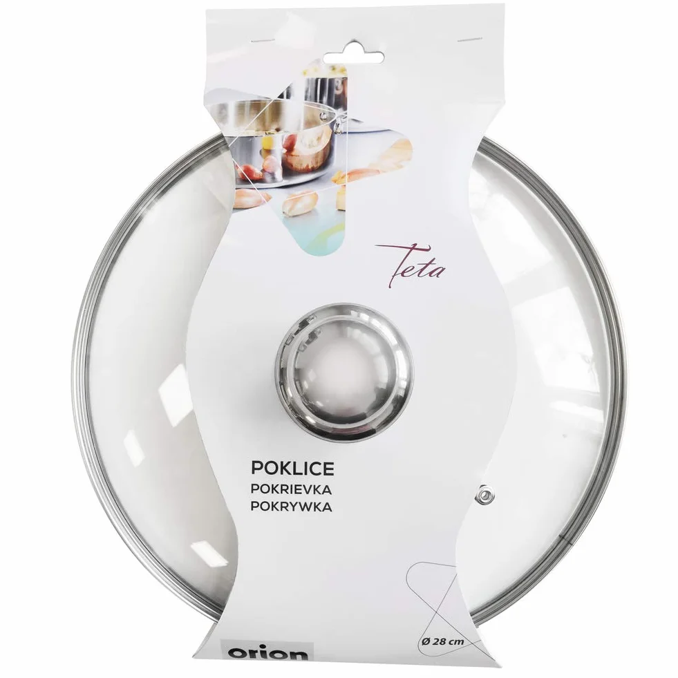 Poklice sklo 28 cm dr(mm)=adlo nerez