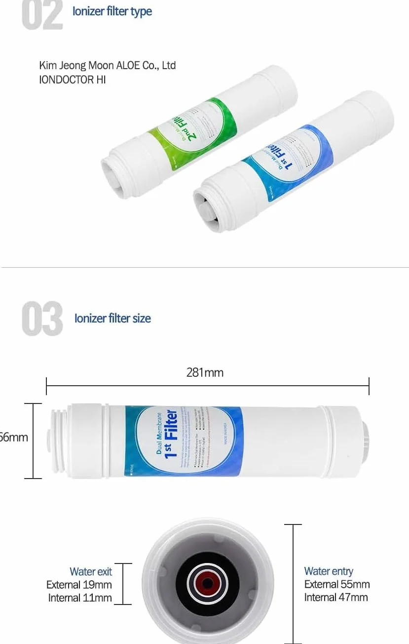 Oryginalny zestaw wymiennych filtrów jonizatora wody do Tyent MMP serii MMP-5050, MMP-7070, MMP-7070 Turbo, MMP-9090, IONDOCTOR hi ty 2004