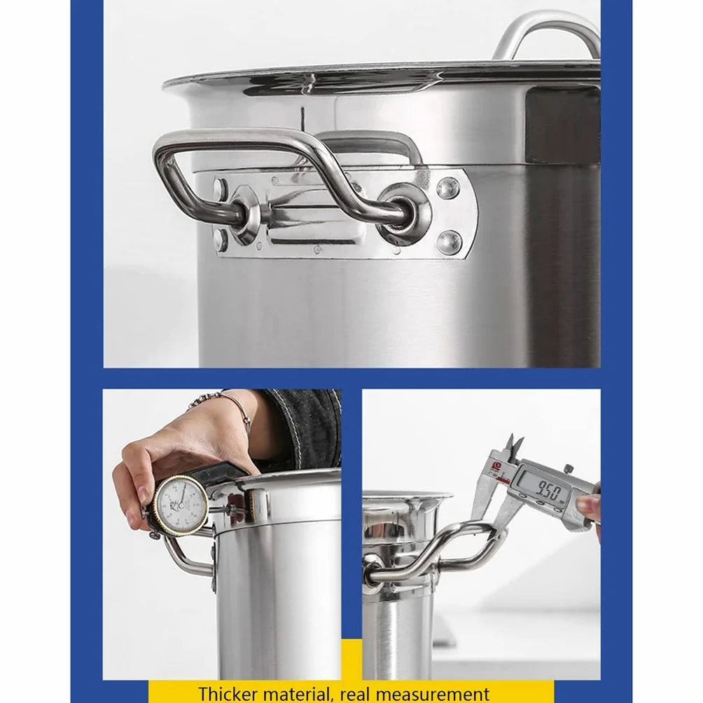 garnek do zupy ze stali nierdzewnej, 304 Stainless Steel - Large Professional Safe Suitable for All Stove(25cm*25cm(10L))
