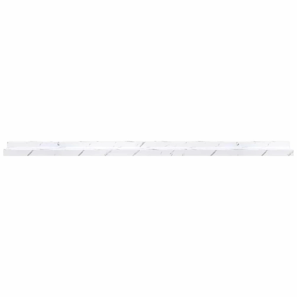 Regał ścienny, zestaw 2 sztuk, wygląd białego marmuru, 100 x 9 x 3 cm, materiał drewnopochodny, wiszące półki do salonu, sypialni, biura, uniwersalne, trwałe
