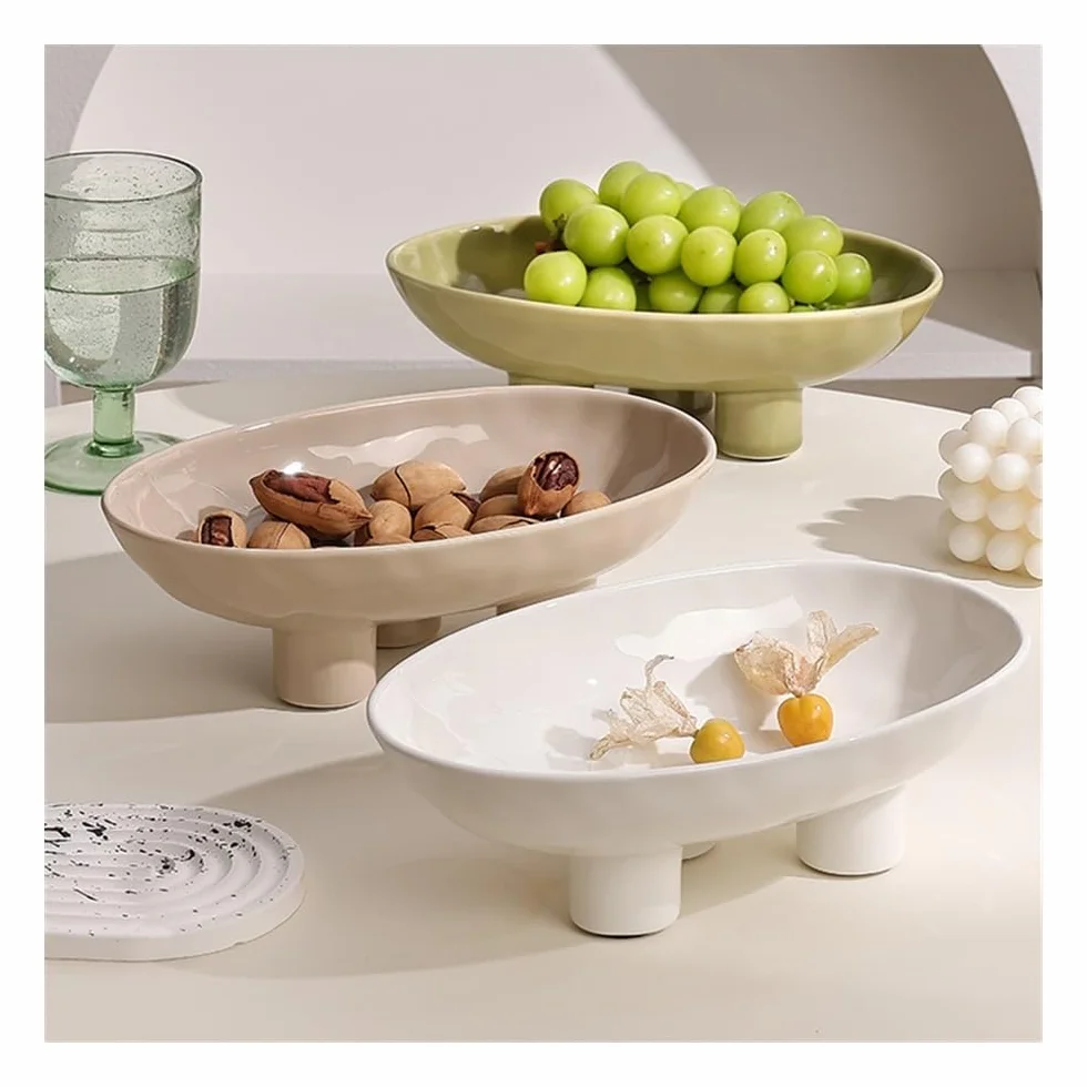 Koszyk na owoce, Półmisek na owoce w stylu francuskim Wysokiej jakości ceramiczny talerz idealny na stolik do herbaty Wykwintna ekspozycja przekąsek i owoców w salonie z końcówką Sense