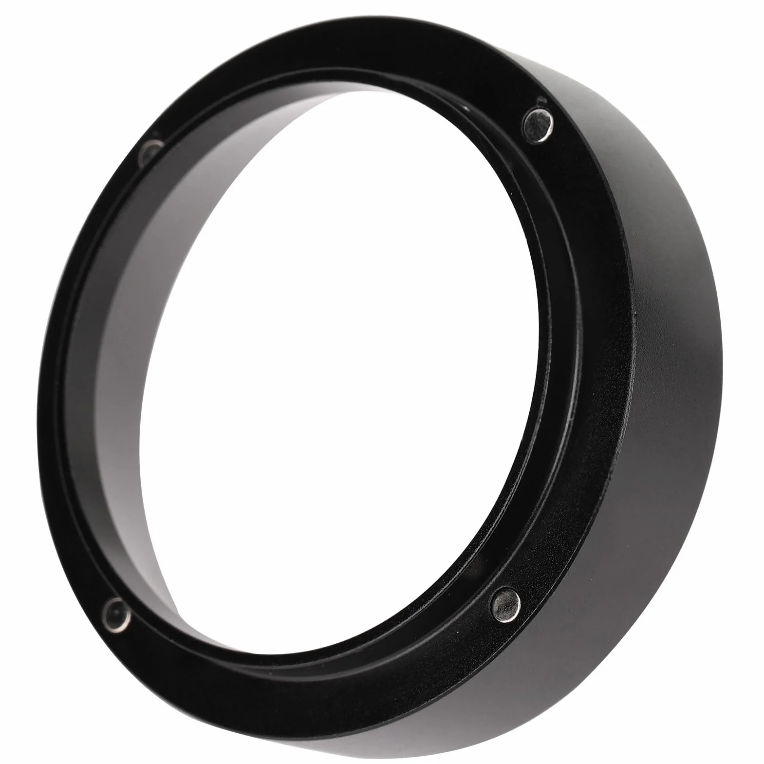 Akozon Magnetyczne Kawa w Proszku Pierścienia Pierścień, Akcesorium do Kawy, Proszek Dystrybutora Lejek z Stałymi Filtrami, Czarny (53 MM z magnesem)