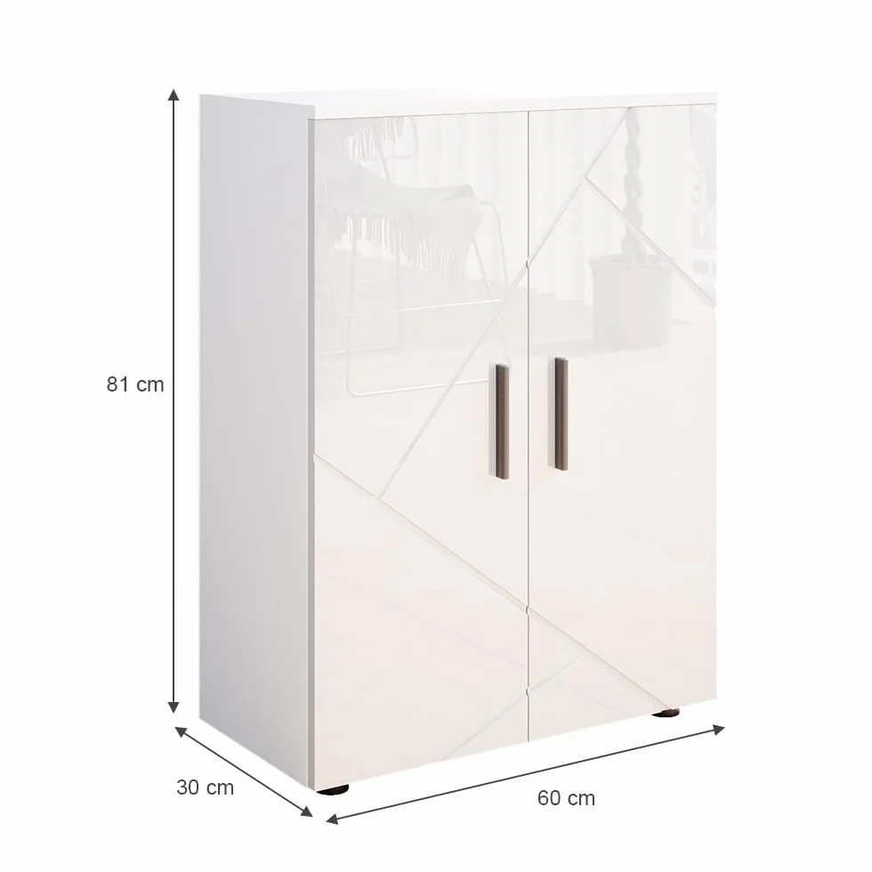 Vicco Szafka Midi "Irma", Biały wysoki połysk, 60 x 81 cm | pour le rangement dans la salle de bain et compatible avec la série Irma
