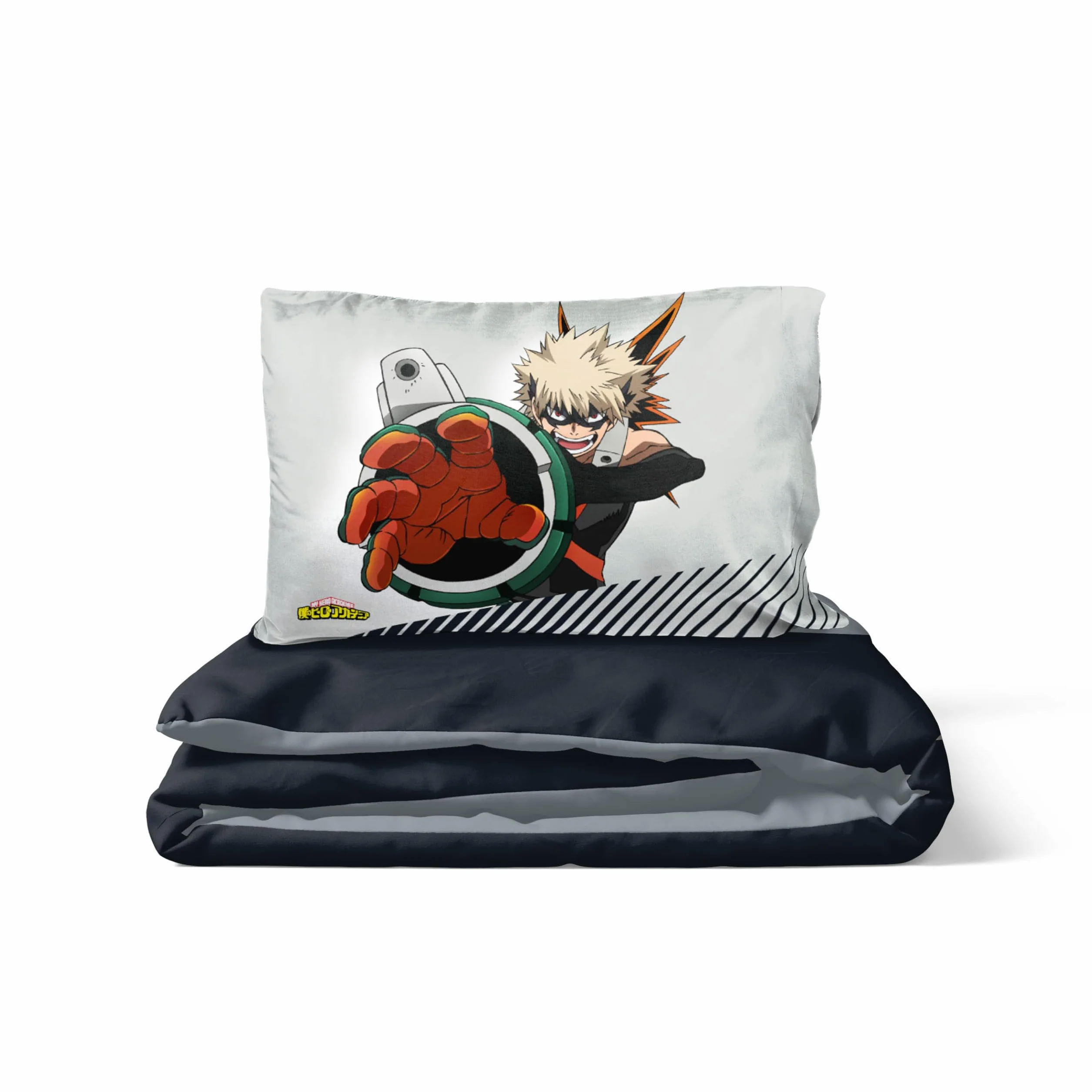 Jay Franco My Hero Academia 100% Bawełna Pojedynczy Zestaw Poszewek na Kołdrę - Pościel Obejmuje Poszewkę na Poduszkę 50 x 70 cm