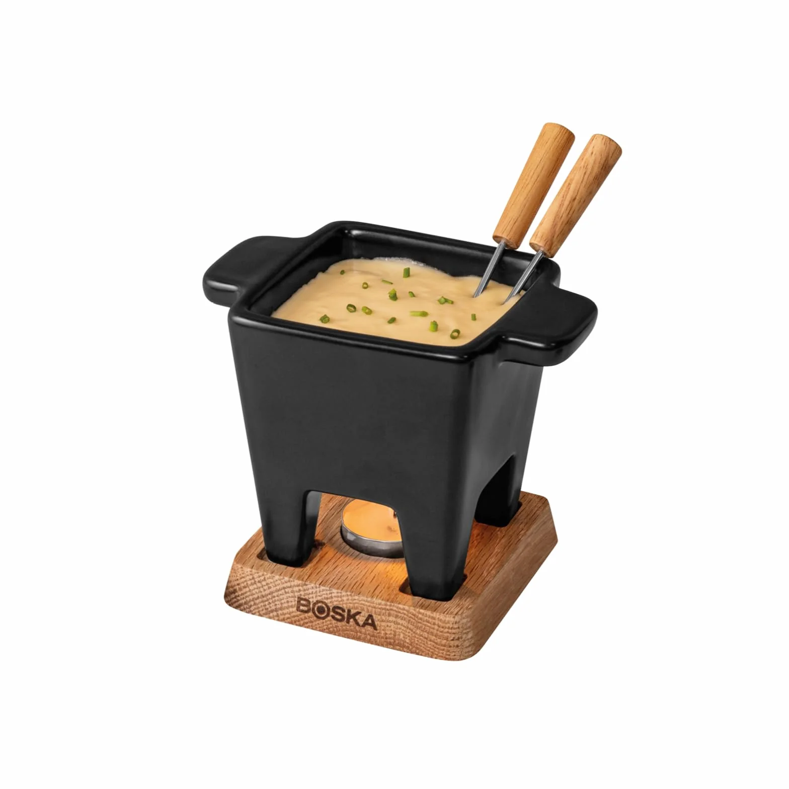 Boska Tapas Nero Zestaw do fondue – do 200 ml fondue serowego – 300 ml
