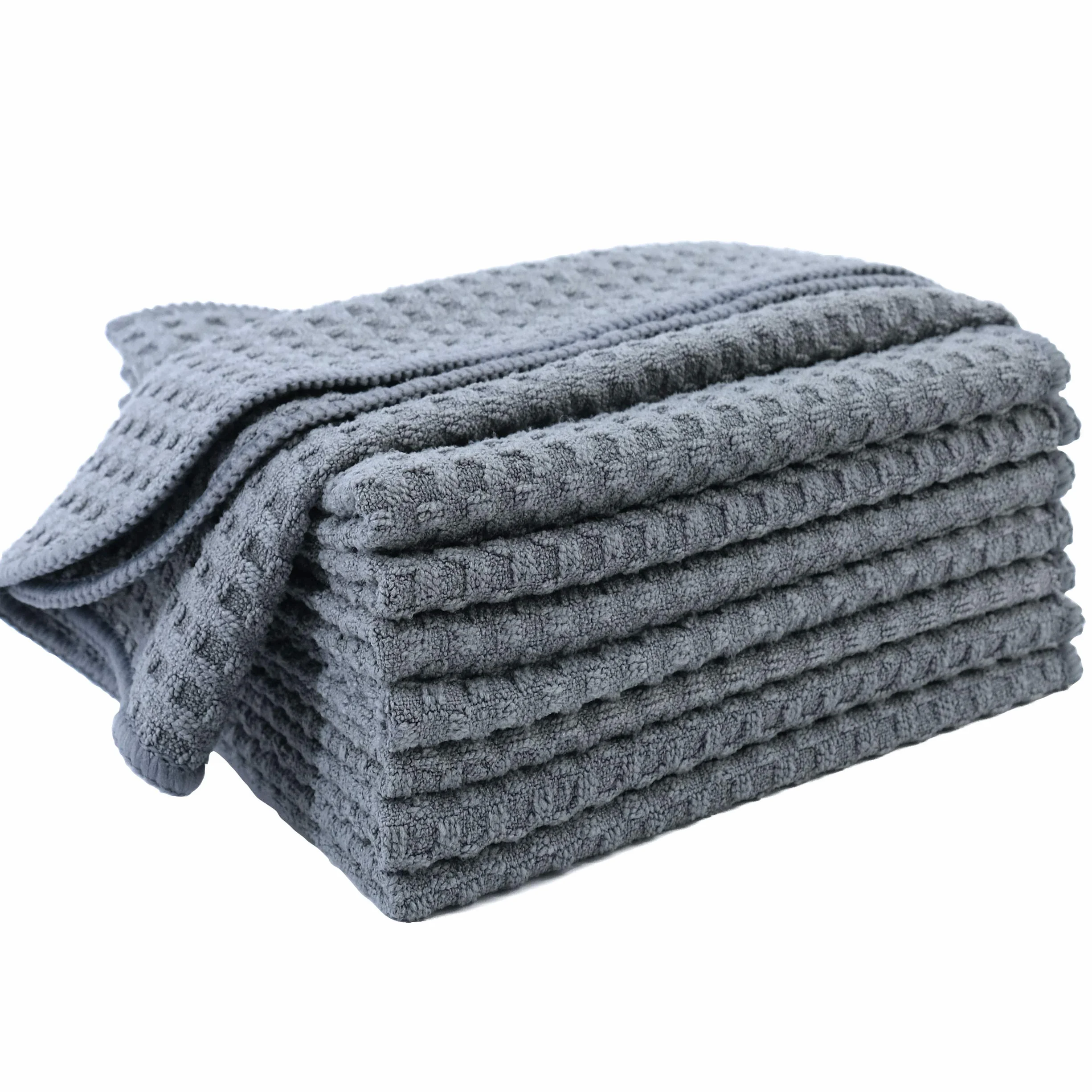 Polyte - Ściereczka kuchenna - mikrofibra ultra premium - splot waflowy - szara - 30 x 30 cm - 8 szt.