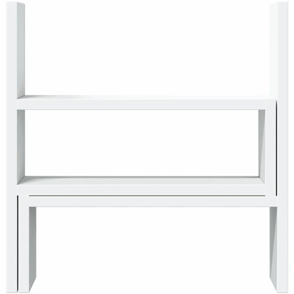 Regulowany organizer na biurko z materiału drewnopochodnego, biały, 40 x 17 x 41 cm, 2-częściowy, wolnostojący regał do biura, stojak na laptopa, półka na klawiaturę, do 20 kg
