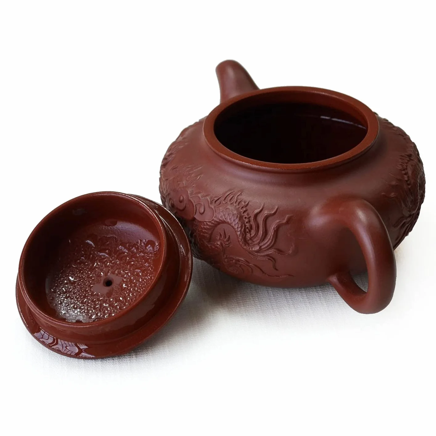 Czajniczek 243 ml chiński Yixing oryginalny czarny glina Zisha Classics garnek zaparzacze herbata (czerwony smok)