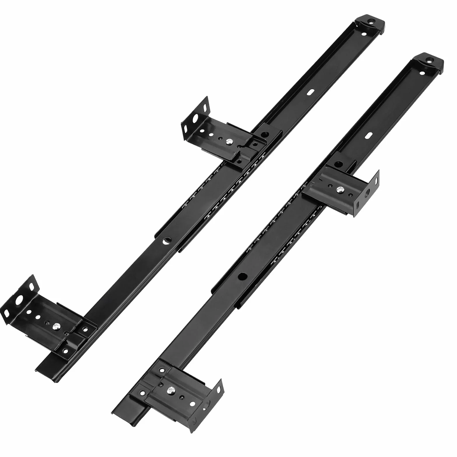 1 para (zestaw 2 szt.) 350 mm wysuwana pó?ka na klawiatur?, wysuwana szuflada na klawiatur?, prowadnice z ?o?yskiem kulkowym, do klawiatury, myszy, laptopa, czarna ze ?rub?