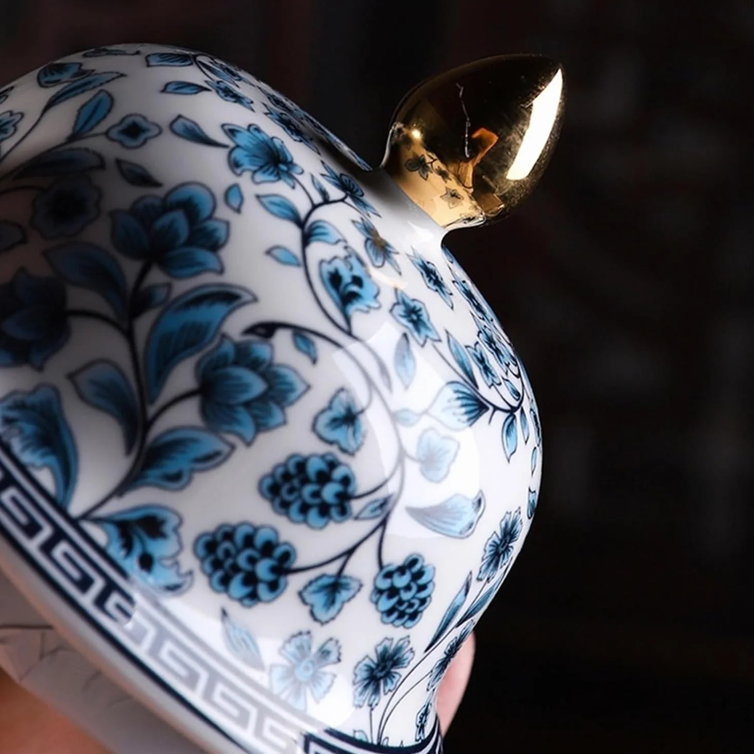 Słoik imbirowy niebieska i biała ceramiczna herbata domowe ozdoby przechowywanie słoik na herbatę chiński styl (zielony)