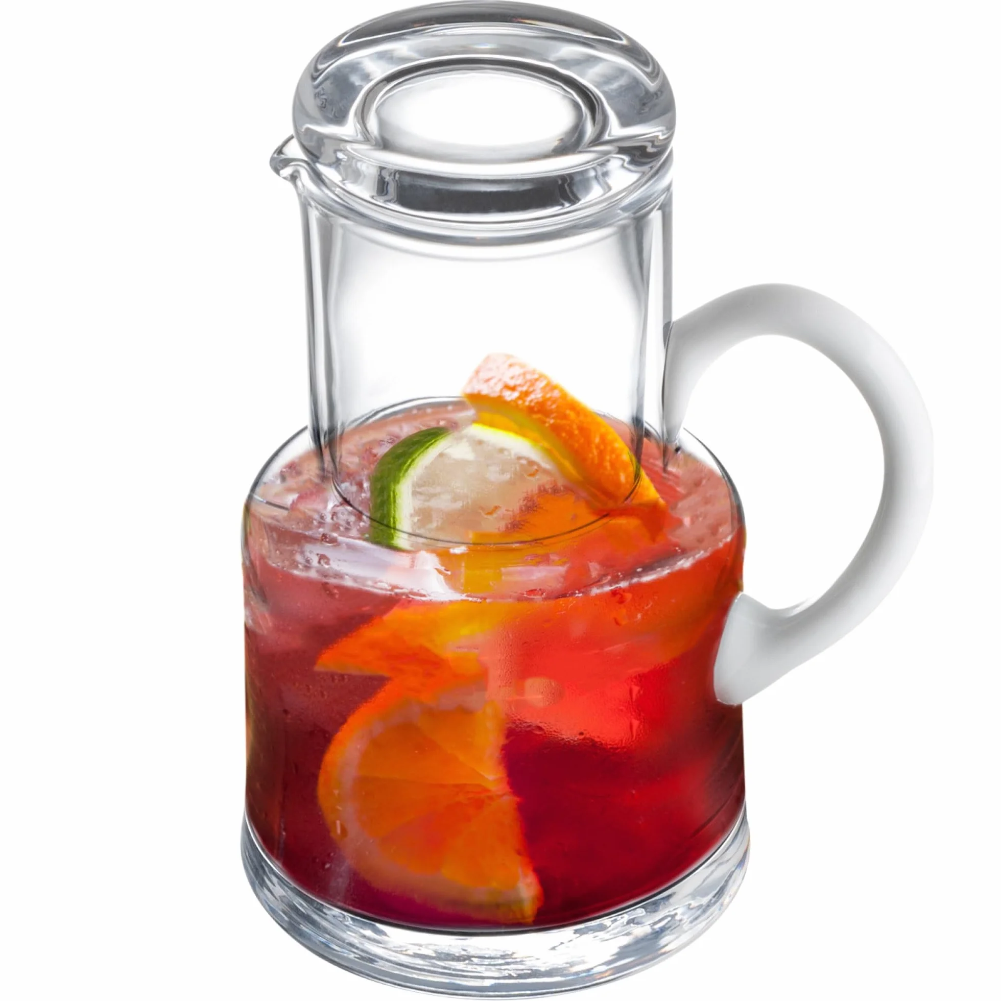 Barski - Europejska jakość - szkło - 2 szt. zestaw wody - 66 ml zestaw wody przy łóżku - karafka na wodę na biurko - - z szklanką szklaną 150 ml - z opalem (biały) uchwytem - wyprodukowano w Europie