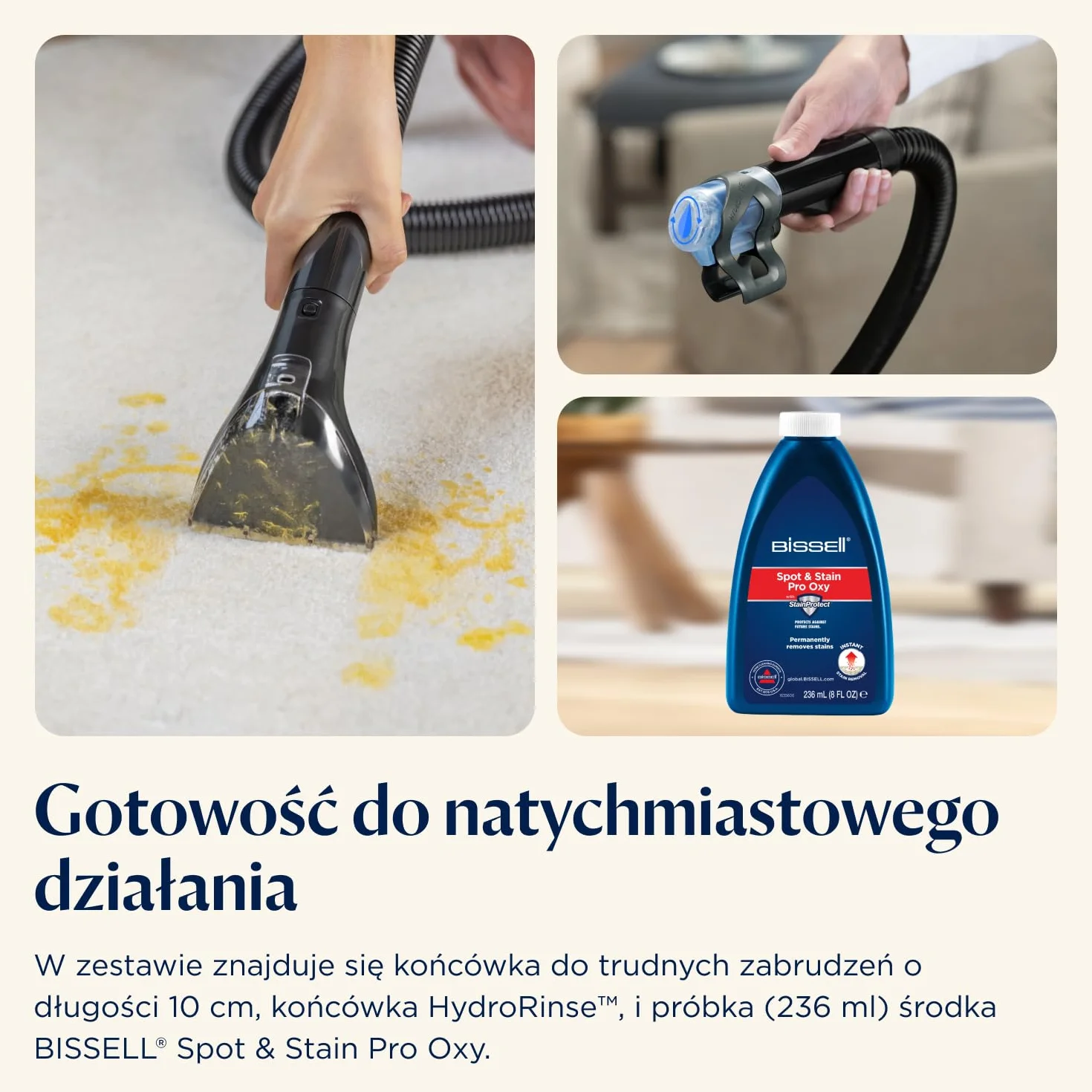 BISSELL SpotClean Mini Odkurzacz do Dywanów z Przewodem, Przenośny Odkurzacz do Prania Dywanów, Idealny do Szybkiego Czyszczenia, Kompaktowy i Lekki, Do Samochodu, Kanapy i Więcej, 41491