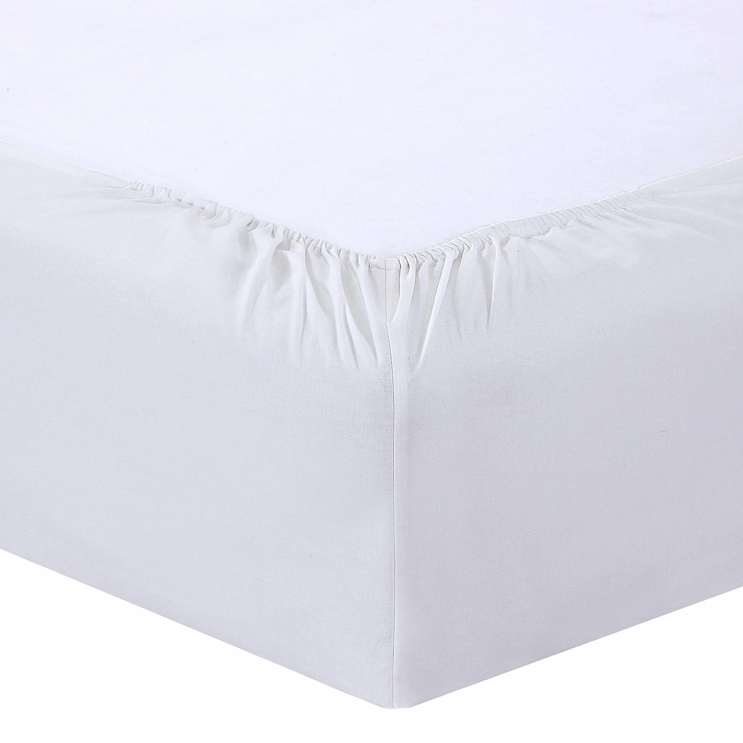 VISION Prześcieradło z gumką białe - 150 x 200 cm z zakładką 30 cm - 100% bawełna