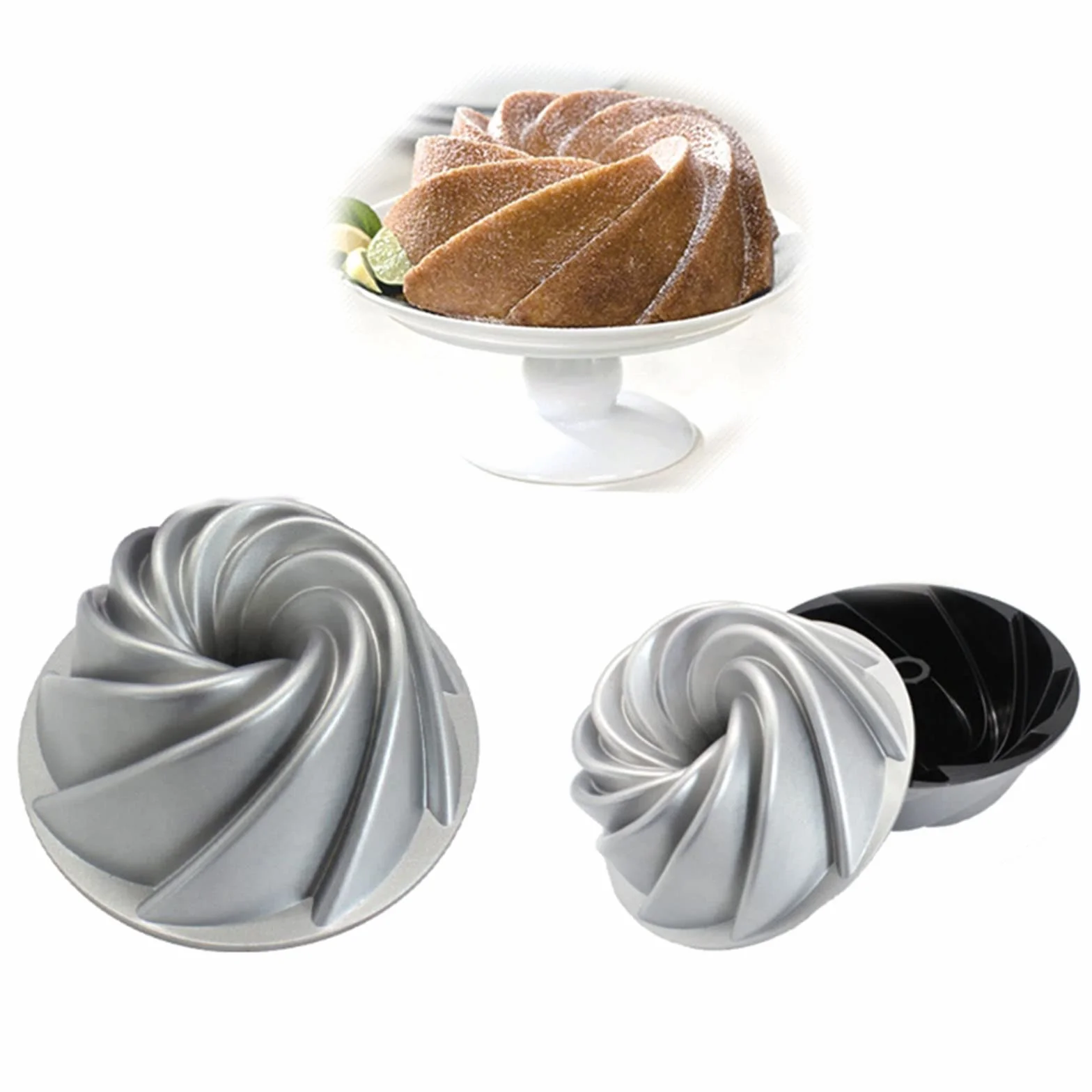 Odlewana aluminiowa blacha z karbowaną rurką powłoka nieprzywierająca do łatwego uwalniania pieczenia nieprzywierająca patelnia do patelni kuchennych do pieczenia