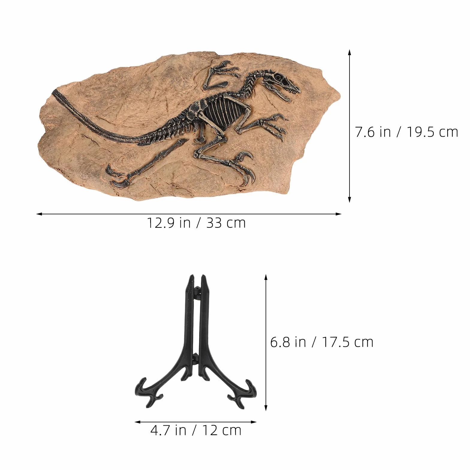 SHINEOFI 2 szt. żywiczne płytki ze szkieletem dinozaura - dekoracja w postaci sztucznego szkieletu tyranozaura - figurki z żywicy prehistorycznej czaszki na Halloween jako centralny element stołu