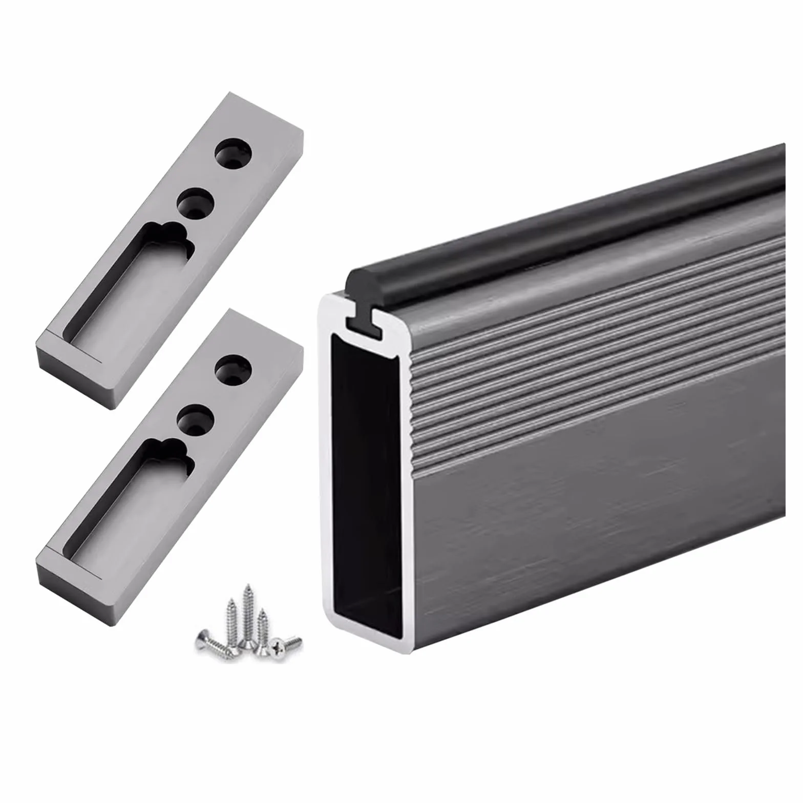 Montowany na ścianie kwadratowy drążek do zawieszania ubrań, złoty szary aluminiowy drążek do odzieży do przedszkola/biura/hotelu, 160 cm 157.5 cm 152.4 cm 152.4 cm 139.7 cm 127.0 cm 114.3 cm 106.7 cm