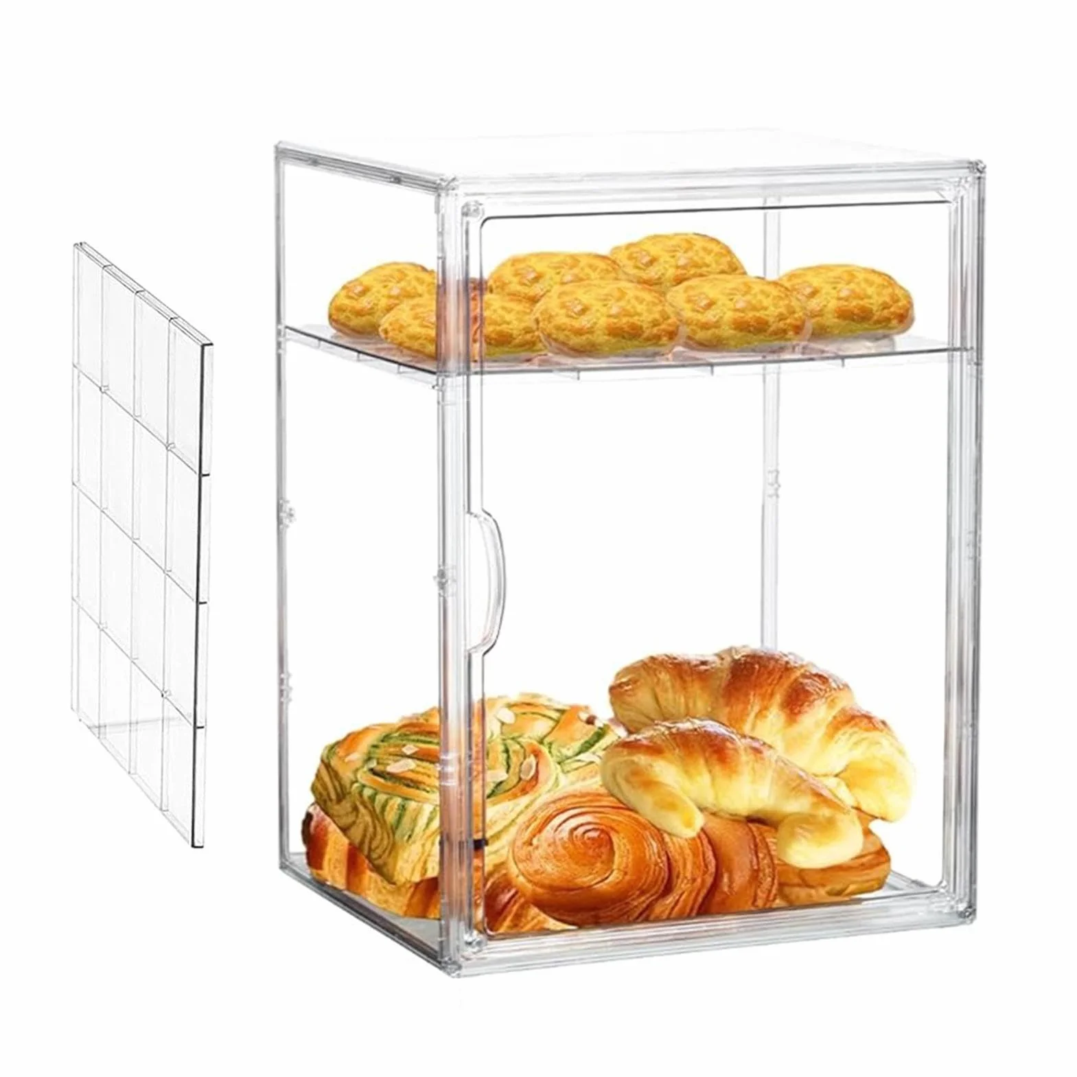 Pojemnik Do Przechowywania Pieczywa Regulowany Przezroczysty Akrylowy | Duży pojemnik na chleb do przechowywania w domu spiżarni lodówce żywności kanapek tostów bajgli bananó
