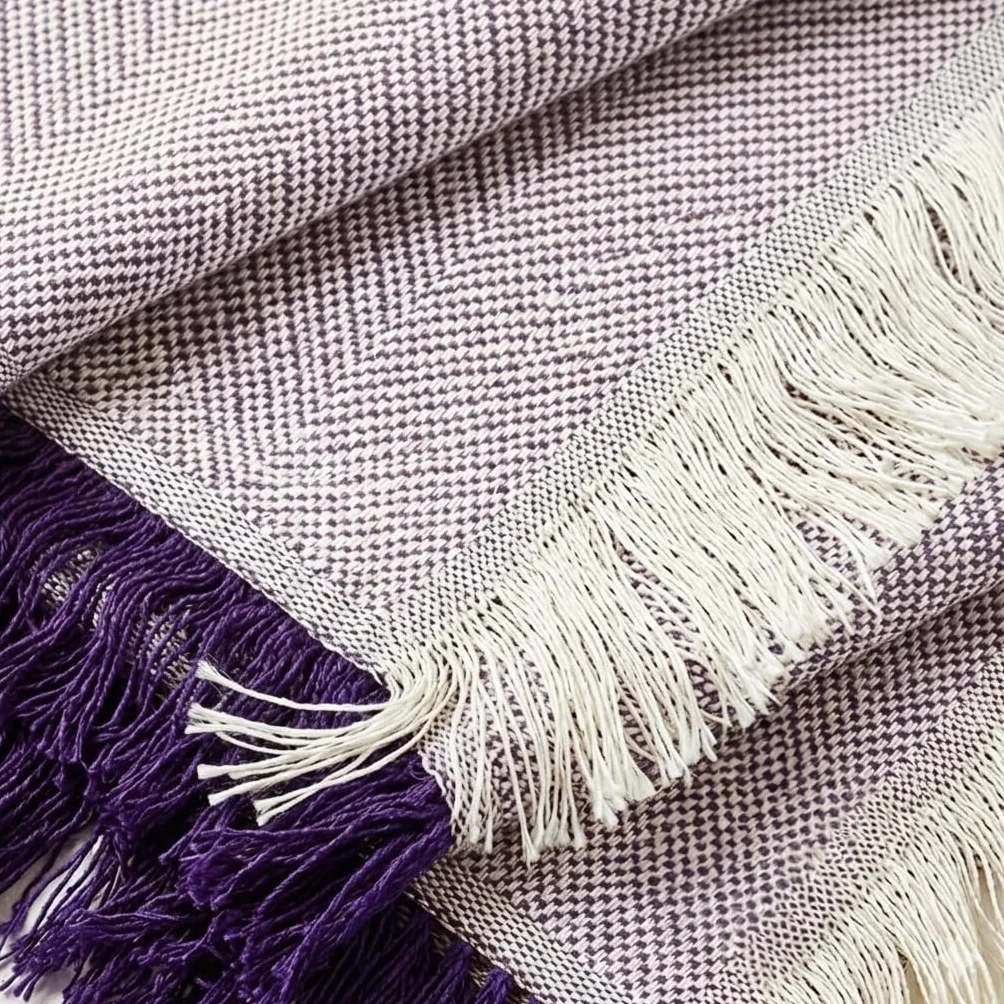 Martina Home Uniwersalny kolec Foulard, tkanina, ecru/liliowy, 180x260 cm