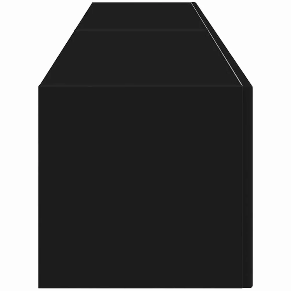Szafka ścienna pod telewizor, zestaw 2 sztuk, czarna, 60 x 31 x 29,5 cm, materiał drewnopochodny, nowoczesne regały z drzwiami uchylnymi 90°, uniwersalny stojak pod telewizor do salonu