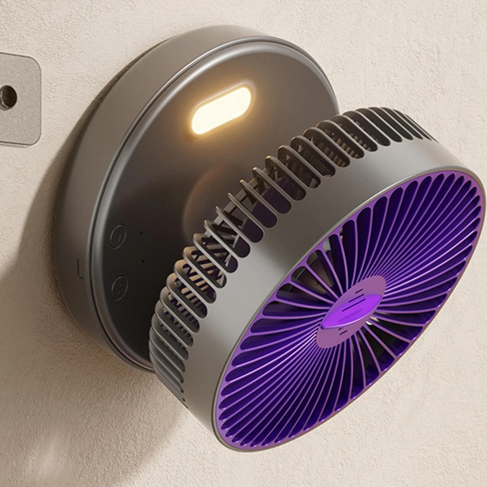 Rechargeable Quiet Small Cooling Fan, Foldable 5-Speed, Portable Air Circulator for Bathroom Camping Outdoor