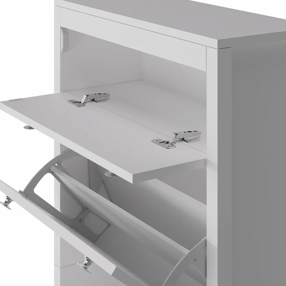Vicco Szafka na buty "Aron", Biały, 60 x 153 cm | 3 przedziały, pour le rangement des chaussures et combinable avec d'autres modules