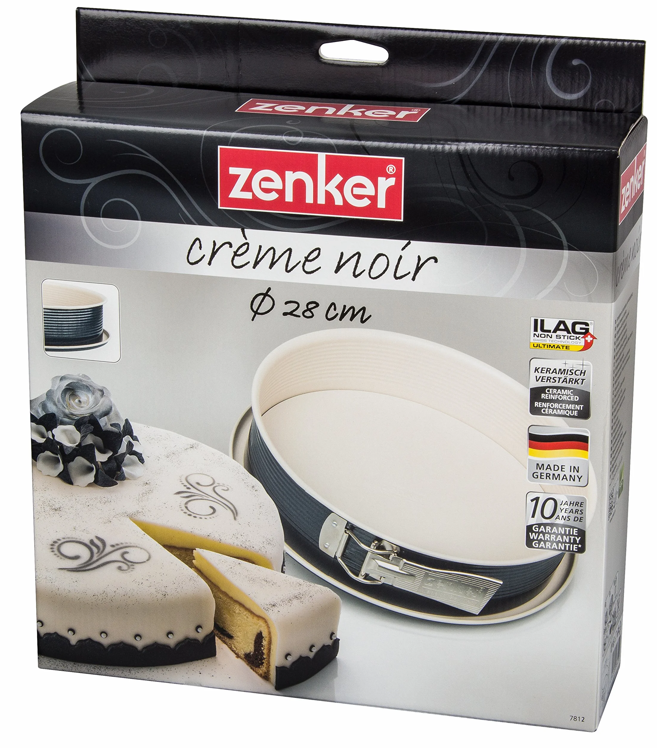 Zenker tortownica Crème Noir 28 cm stal nierdzewna antracytowa kremowa