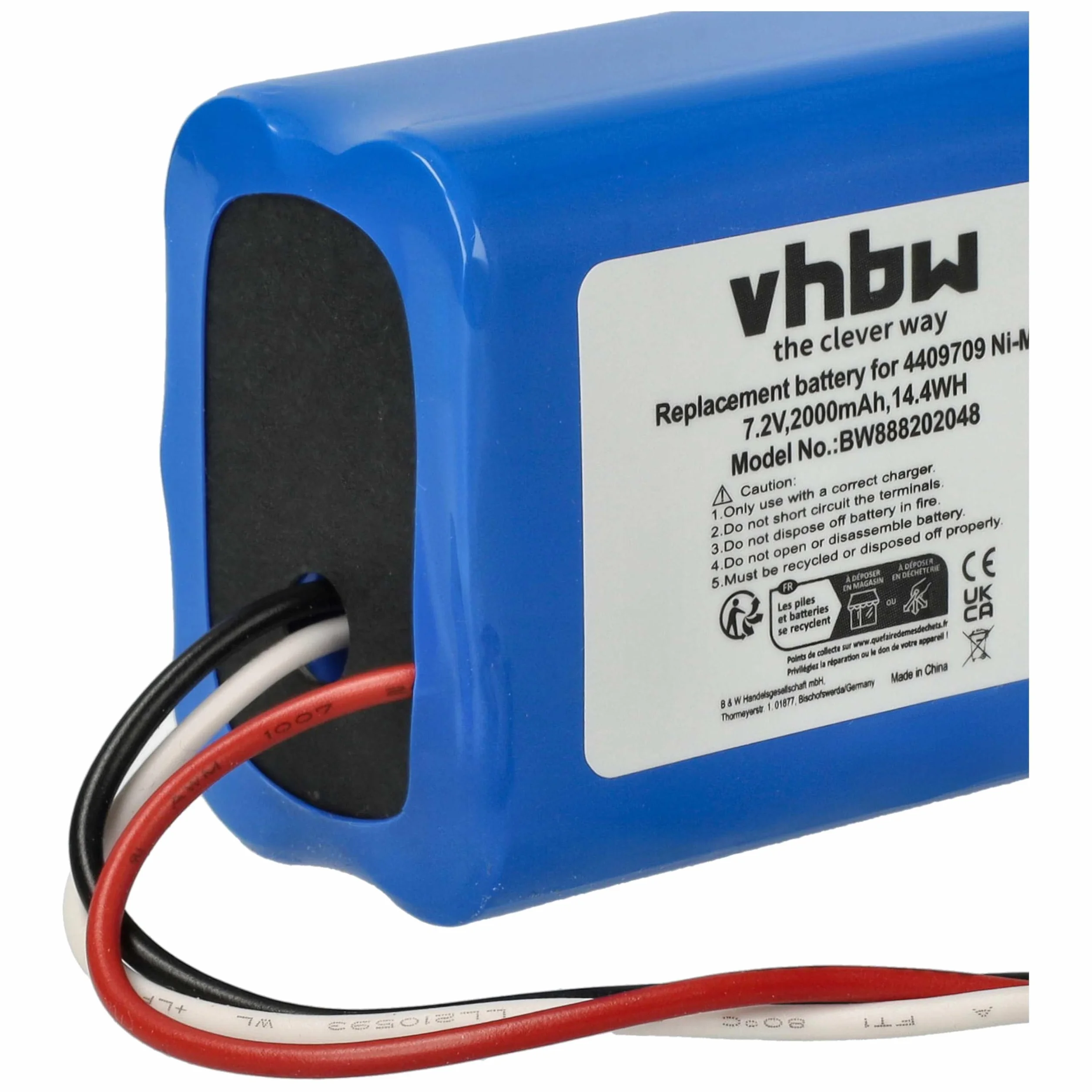 vhbw Akumulator kompatybilny z iRobot Braava 2000, 300, 380, 380T, 381, 390, 390T Home Cleaner Home Cleaner robot domowy (2000 mAh, 7,2 V, NiMH)