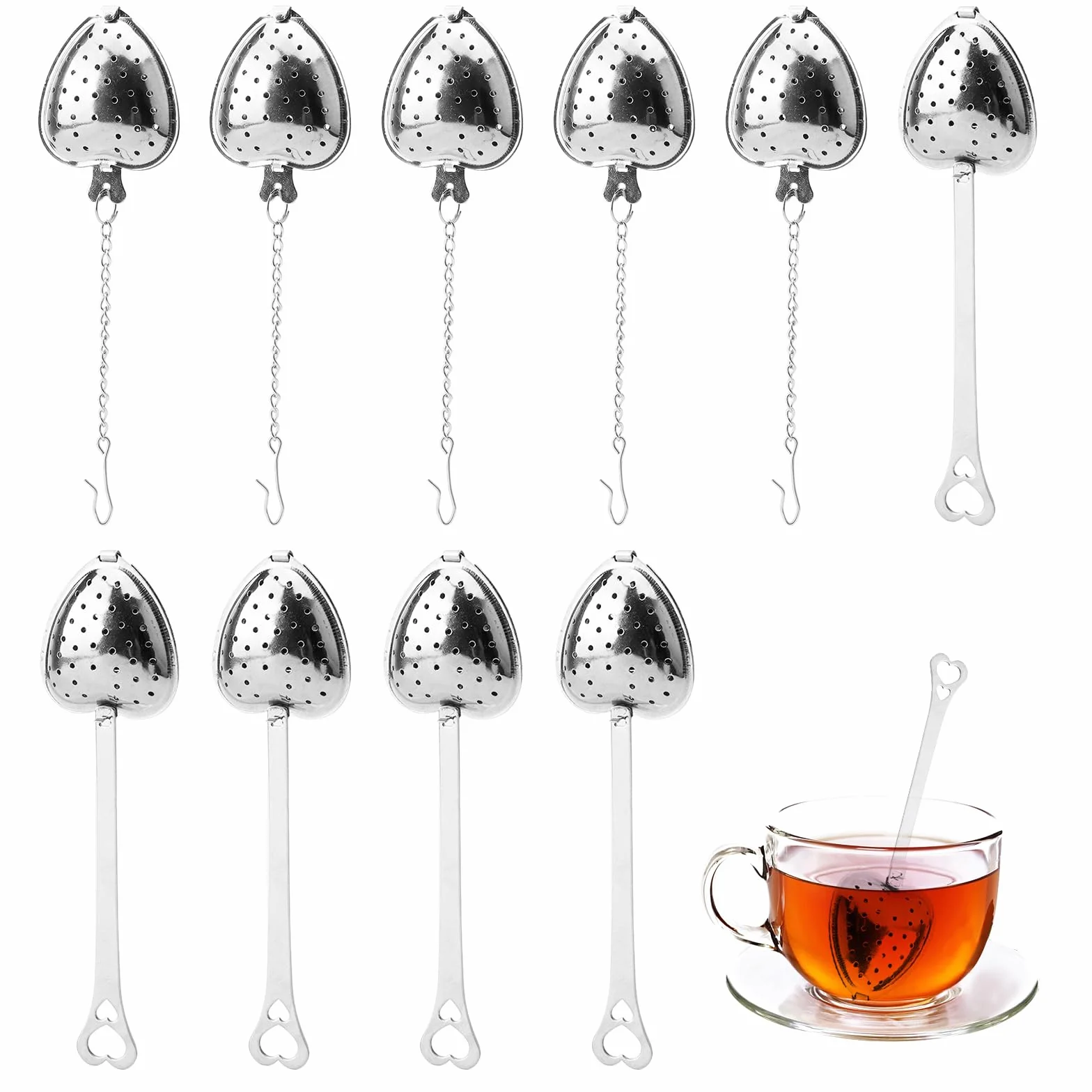 HENGBIRD 10 sztuk zaparzacza do herbaty, zaparzacz do herbaty ze stali nierdzewnej 304 sitko do herbaty, filtr do herbaty, sitko do herbaty, może być używany do czajników, filiżanek do herbaty, kuchni