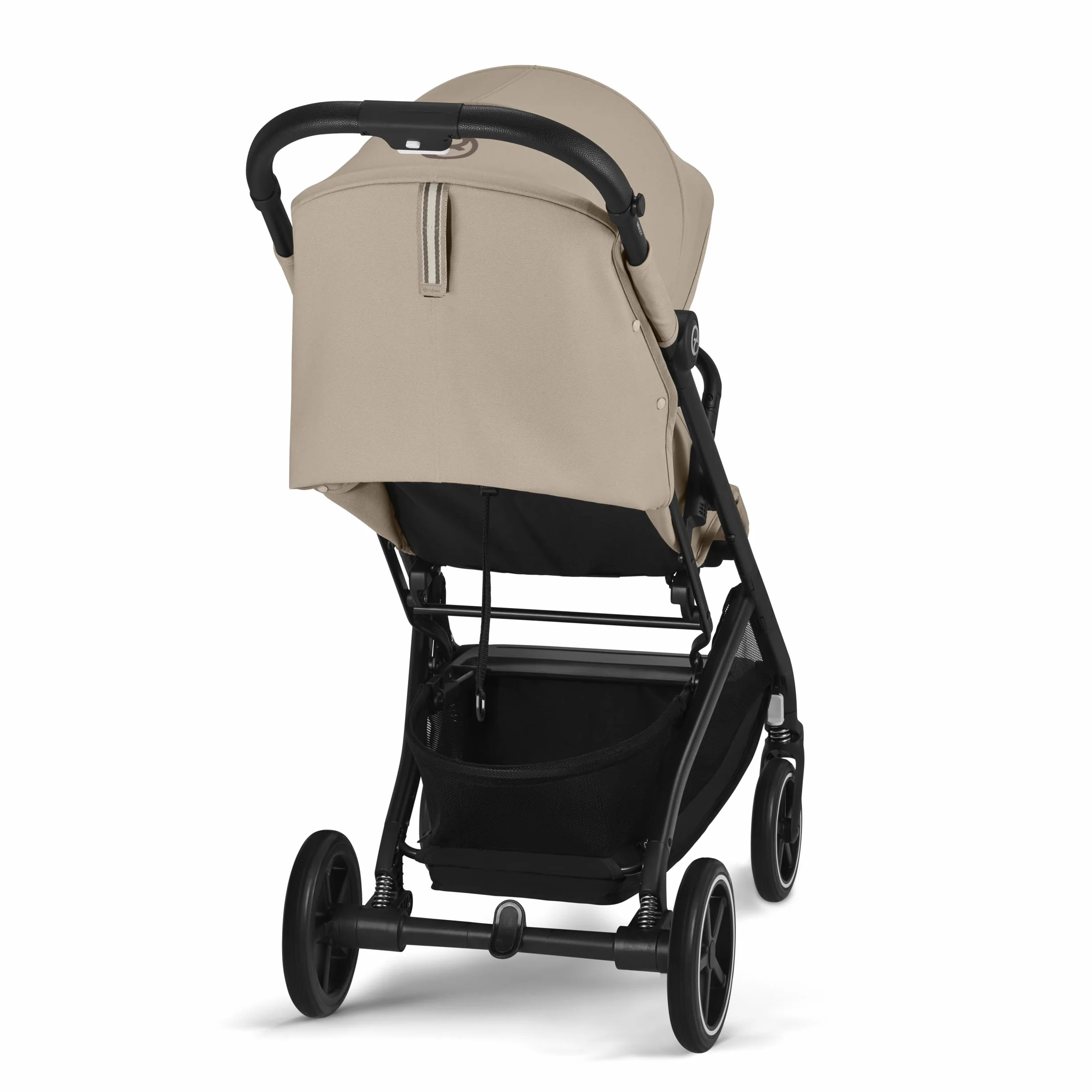Cybex Gold Wózek dziecięcy Beezy z uprzężą One-Pull Harness, Od urodzenia do ok. 4 lat (maks. 22 kg), Kompaktowy i ergonomiczny, Almond Beige (Beżowy z czarną ramą)