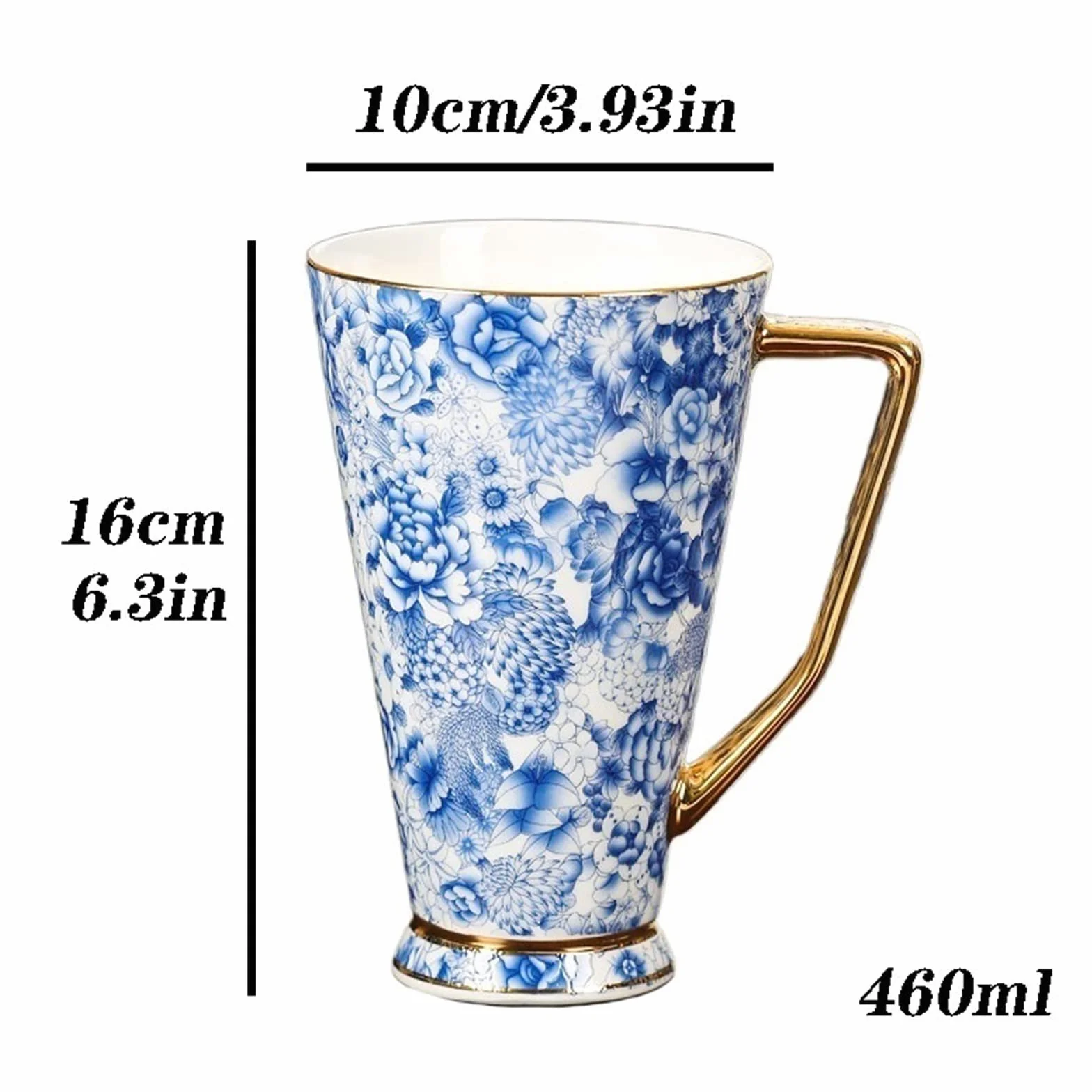 Kubki do kawy Jingdezhen kubek z porcelany kostnej, wysokiej jakości kubek 450 ml kubek do kawy o dużej pojemności ręcznie malowany emaliowany kolor kalejdoskop kubek zestaw