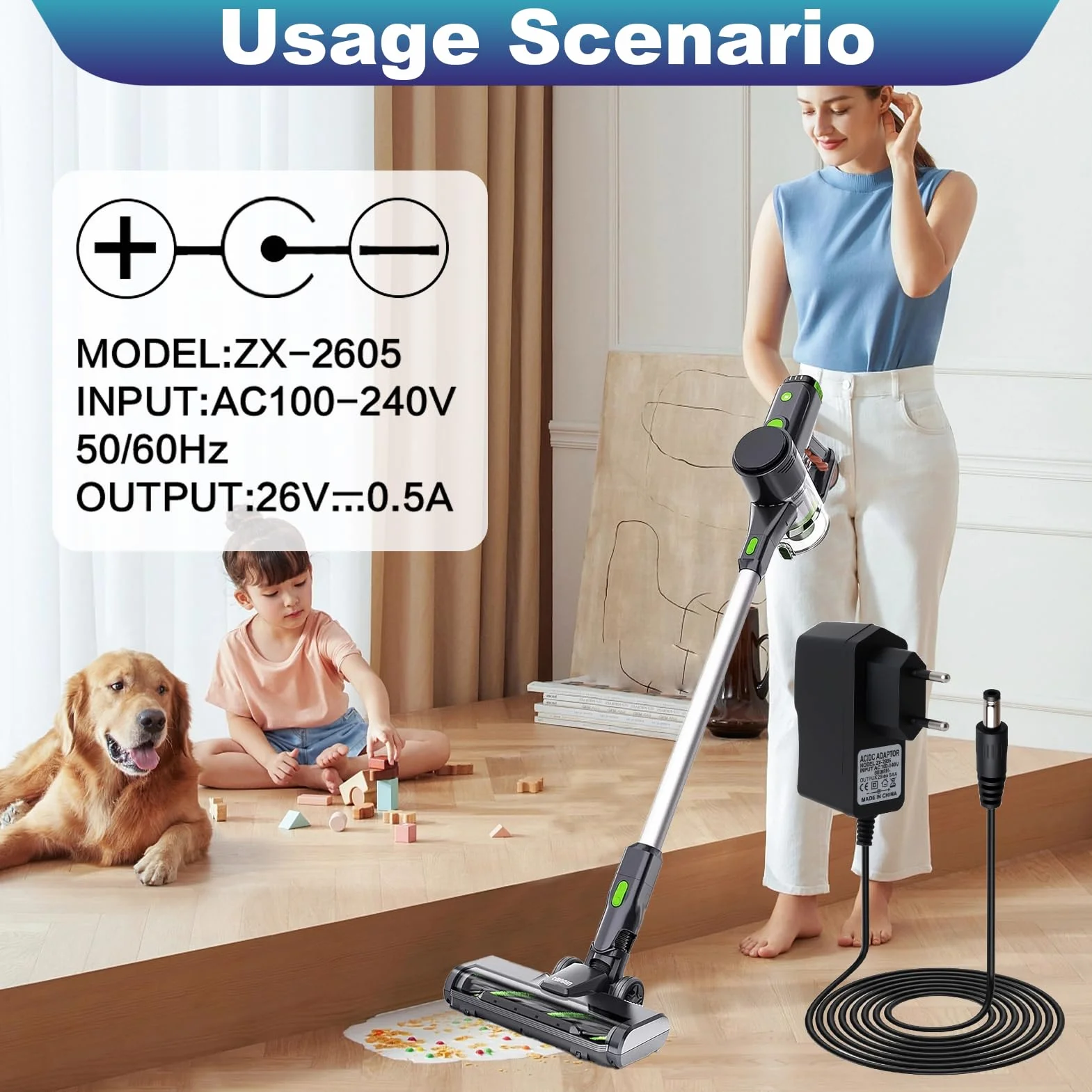 Ładowarka 26V 500mA do Hoover H-Free 100 200 300 500 700 800, adapter HF122RH