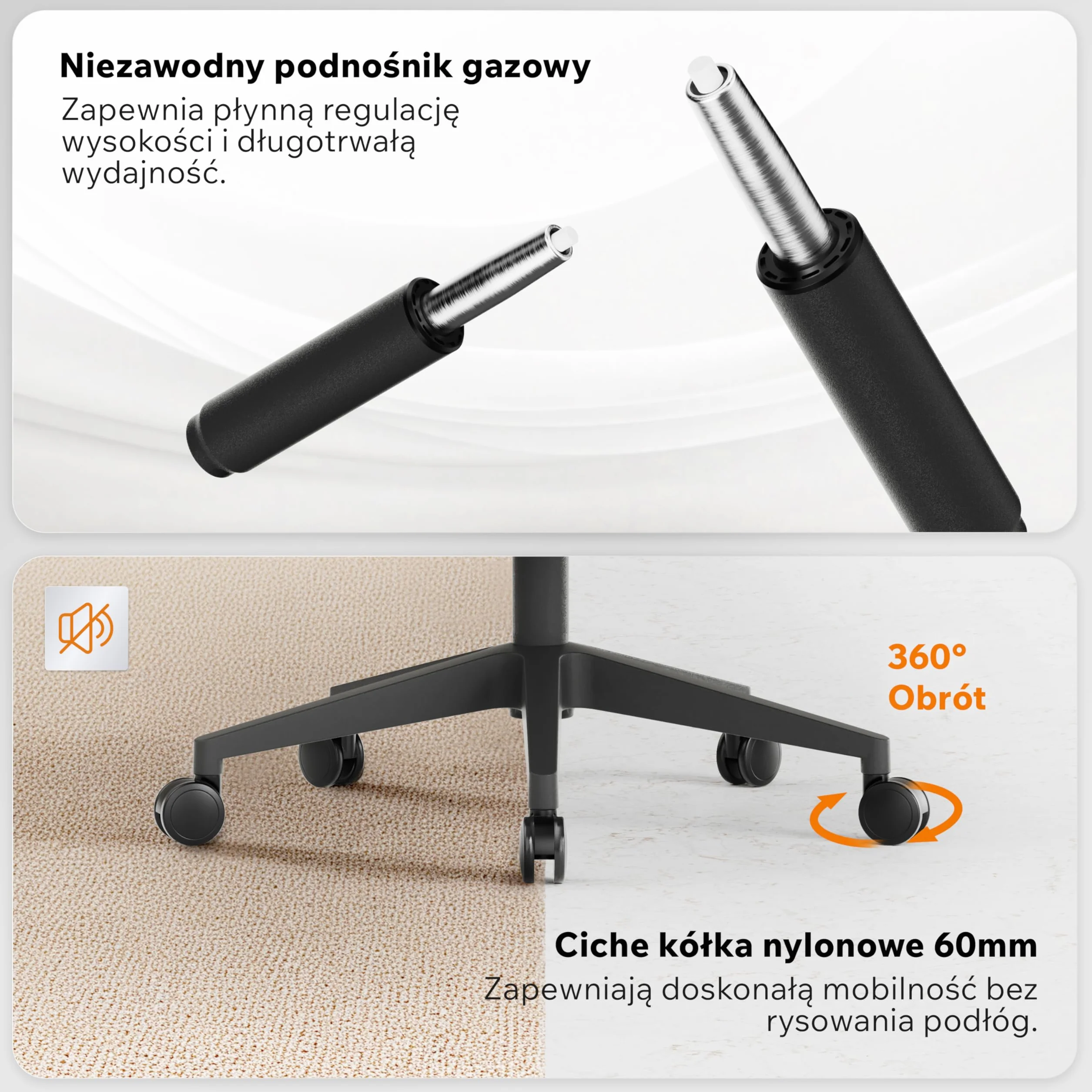 SENSE7 Fotel Biurowy Gamingowy Ergonomiczny Krzesło Obrotowe Biurowe Regulowany dla Home Office Graczy do 150kg Oddychająca Tkanina Regulowany Zagłówek z Podparciem Podłokietnikami 2D – Noxo Czarny