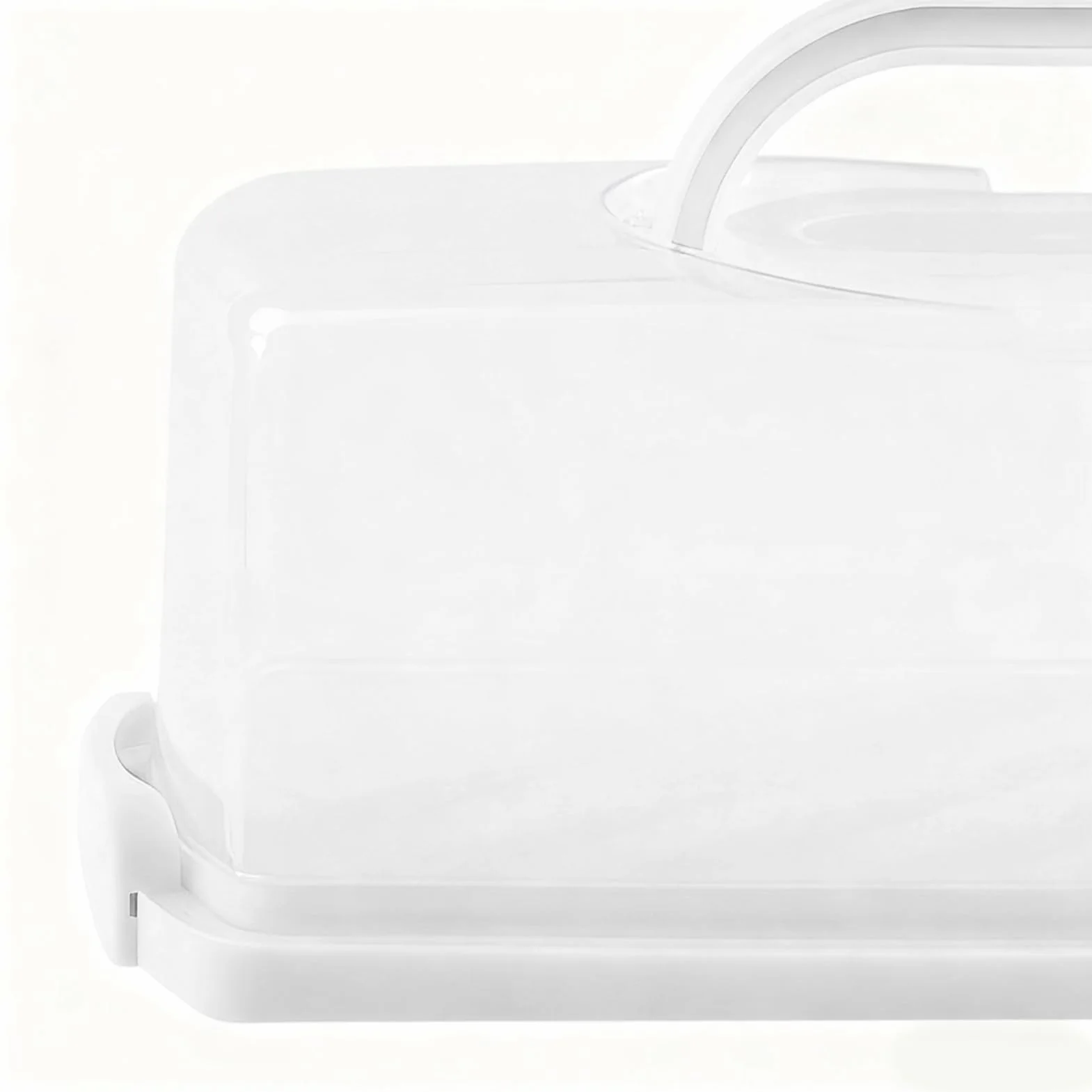 Bread Storage - Bread Box Container | Pp Material with Portable Handle, Lightweight Pink White Design, Fits Loaf, Pastry, Biscuits, Cake and Baked Goods, for Food