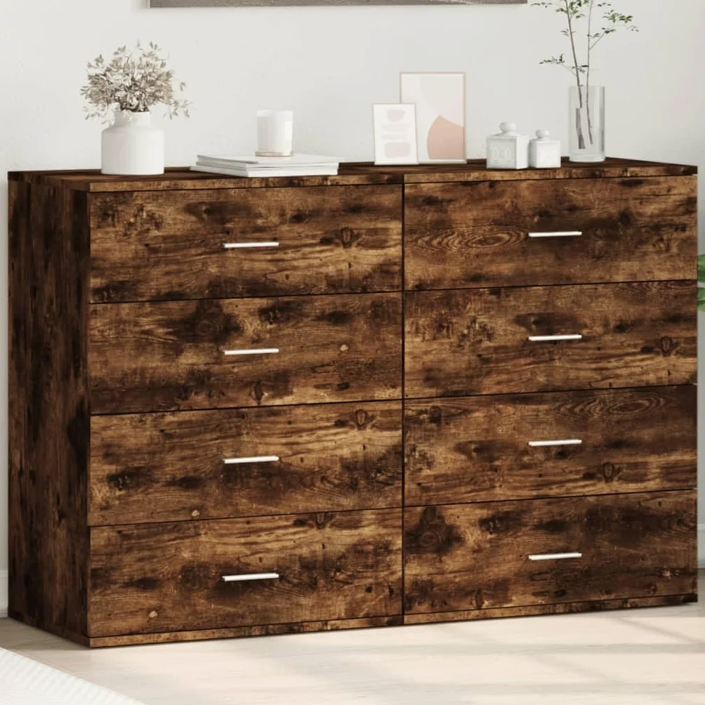 Générique 2-częściowy bufet wędzony dąb 60 x 39 x 80 cm, wytrzymały mebel do przechowywania z dużą przestrzenią na czasopisma i książki, praktyczny i stabilny design.