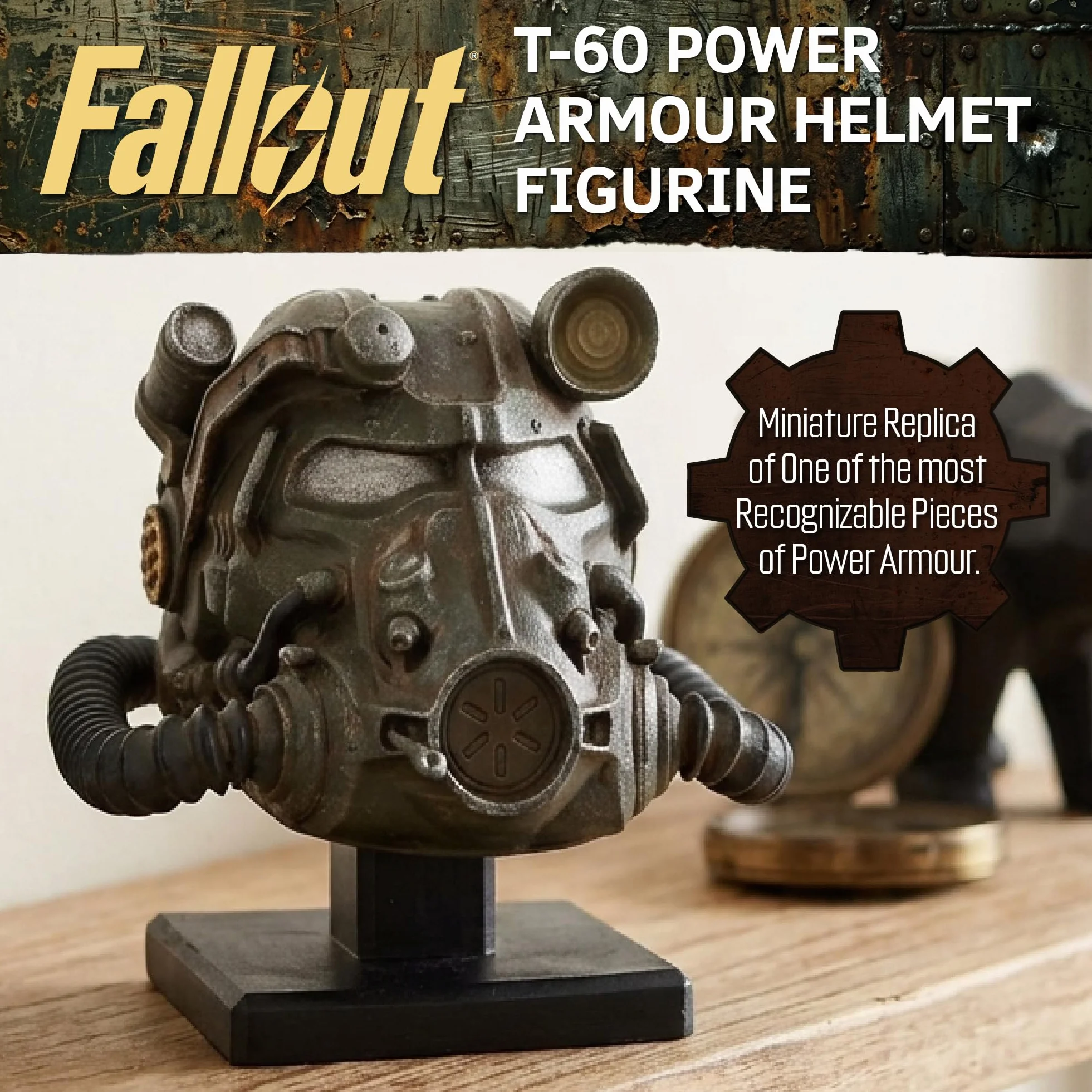 Nemesis Now Fallout T-60 Power Armour Figurka kasku, oficjalnie licencjonowana, ręcznie malowana żywica, do gier, kolekcjonerska replika, 11,1 cm