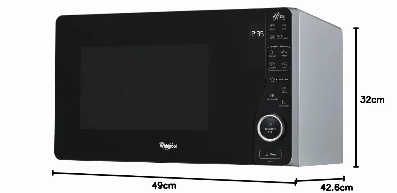 Whirlpool MWF421SL MWF 421 SL kuchenka mikrofalowa, 25 l, kolor czarny/srebrny