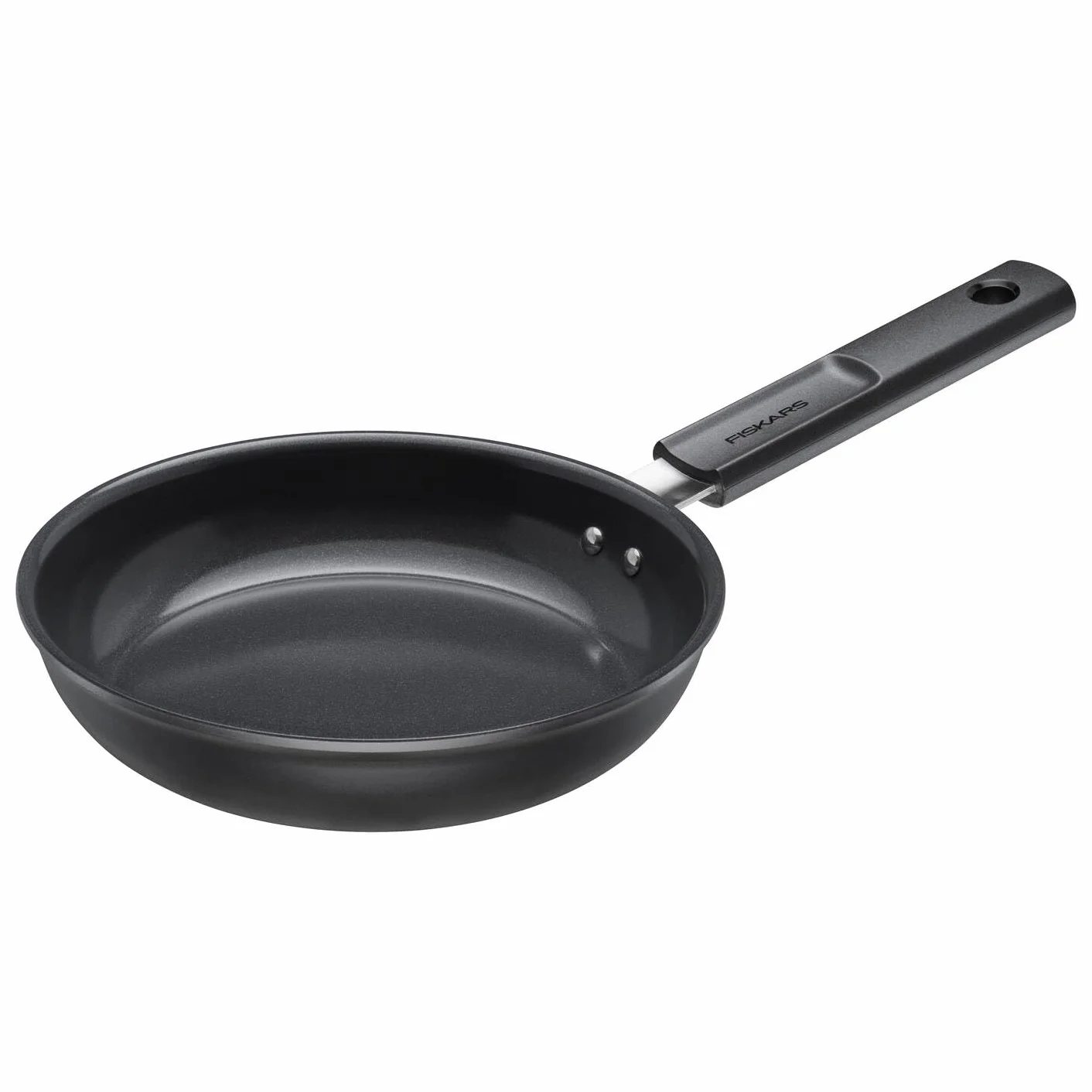 Fiskars Patelnia, Hard Face, Średnica 20 cm, Nadaje się do wszystkich płyt grzewczych, Powłoka nieprzywierająca, Odporna na zarysowania, Aluminium/plastik, Czarny, 1075457