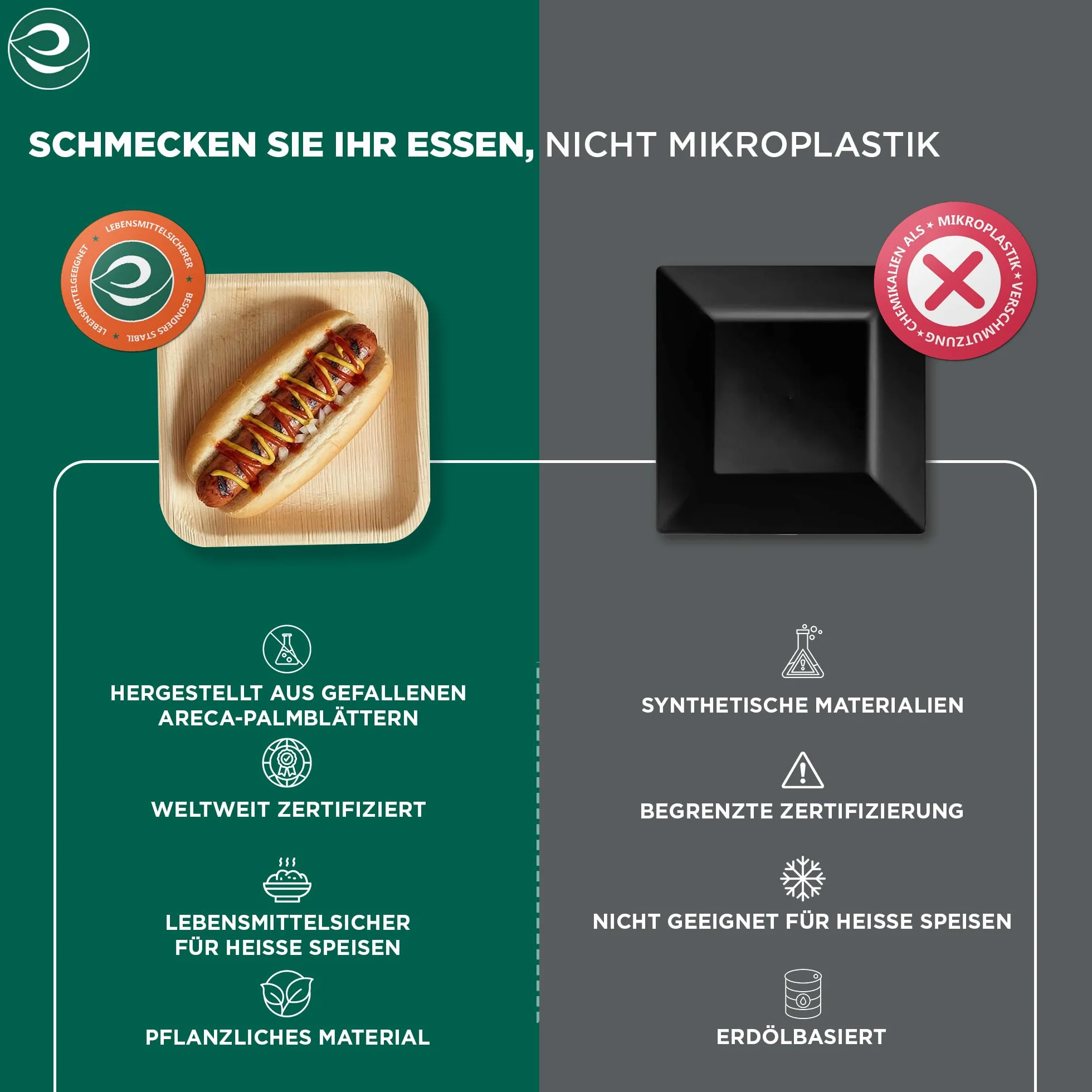 ECO SOUL 100% biodegradowalne, jednorazowe talerze z liści palmowych, wytrzymałe, nadają się do kuchenki mikrofalowej i piekarnika, na imprezę, wesele, imprezę, imprezę, imprezę, imprezę, imprezę,