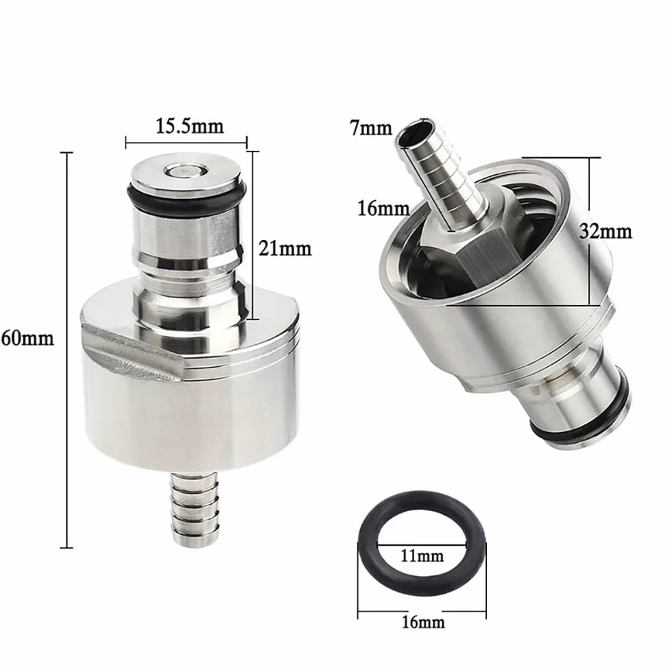 1 szt. nasadka do nagazowywania Homebrew Carbonation Cap i zestaw rozłączny z blokadą kulową Barb Ball Lock 5/16" – idealny do napojów gazowanych, piwa, soków i innych(Cap+gas barb)