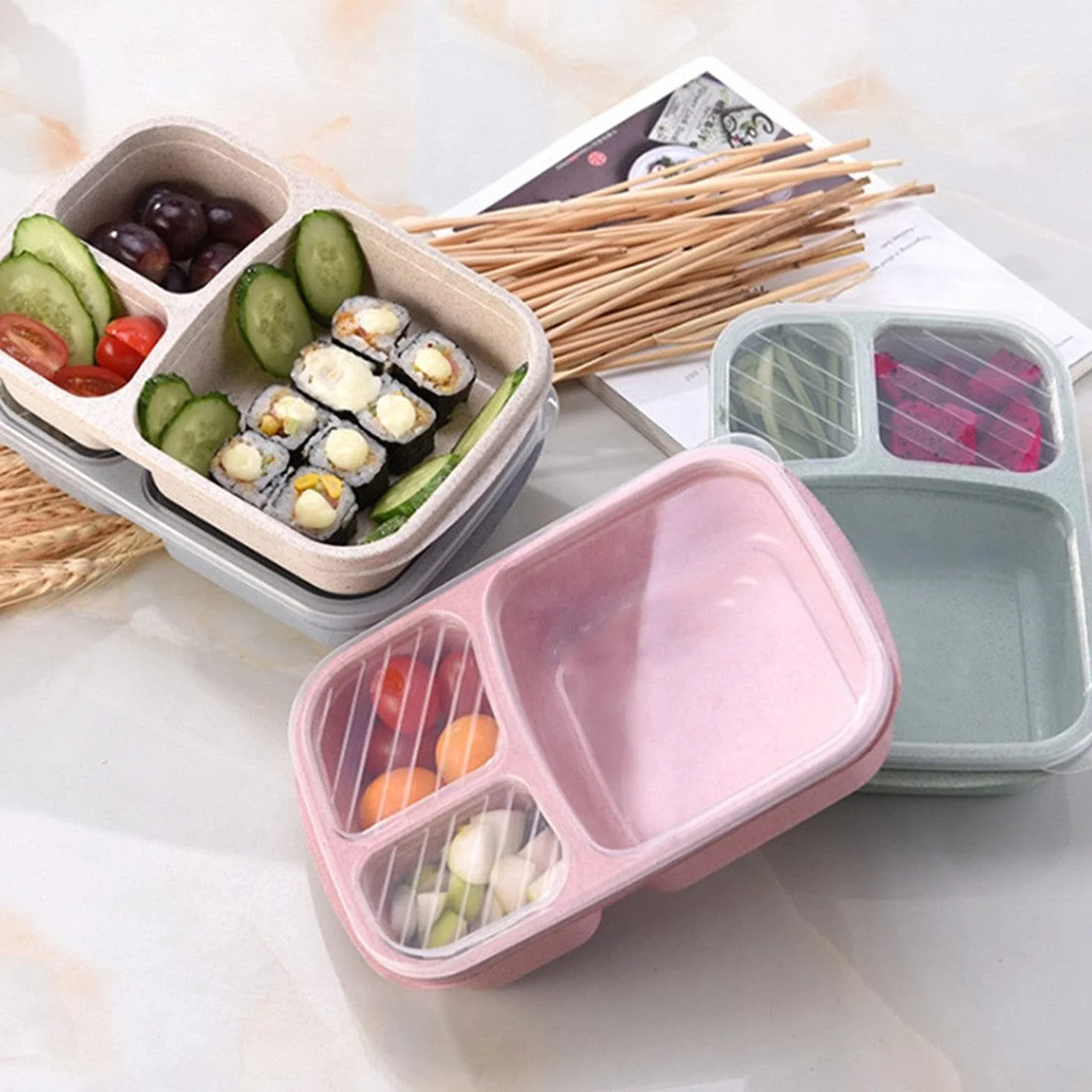 Pojemnik do przechowywania żywności w kuchence mikrofalowej, trwały pojemnik na lunch dla dorosłych, idealny do przygotowywania posiłków, łatwy do czyszczenia, idealny do pracy lub szkoły, materiał